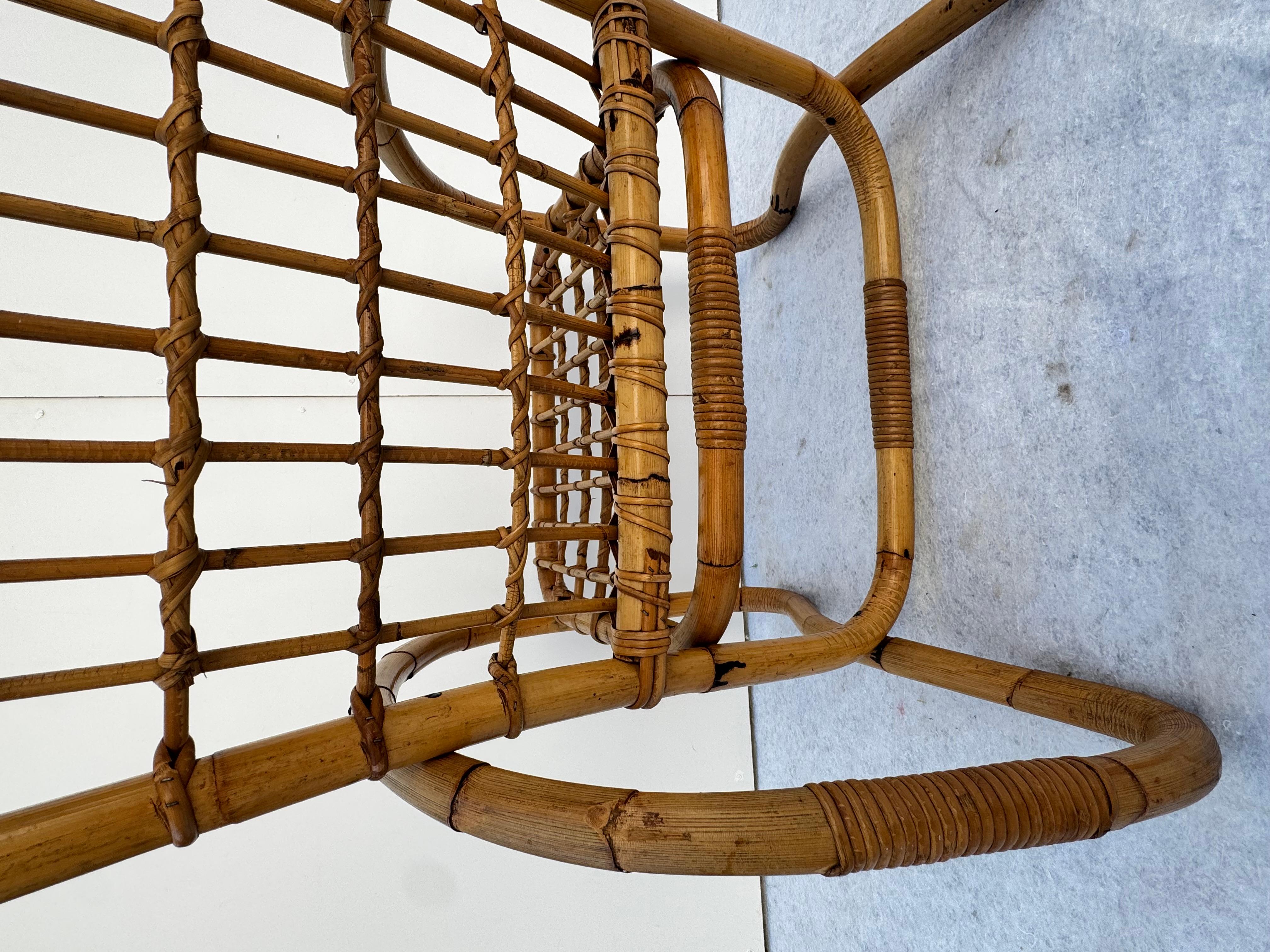 Coppia di Poltrone in bambù Bonacina, Anni '50 en vente 1