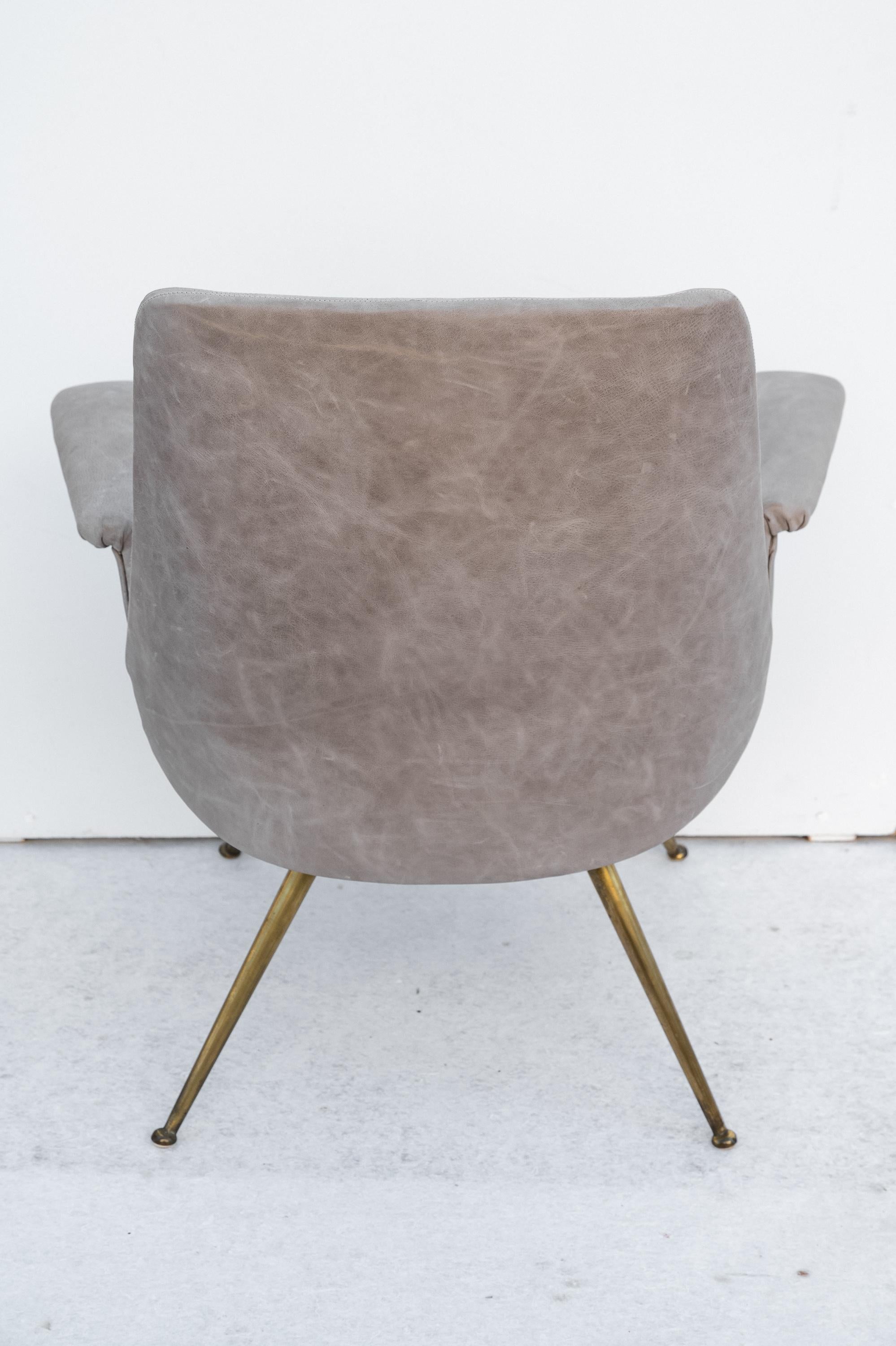 Italian Coppia di Poltrone in pelle Gastoni e Rinaldi RIMA, Anni '50 in vendita
