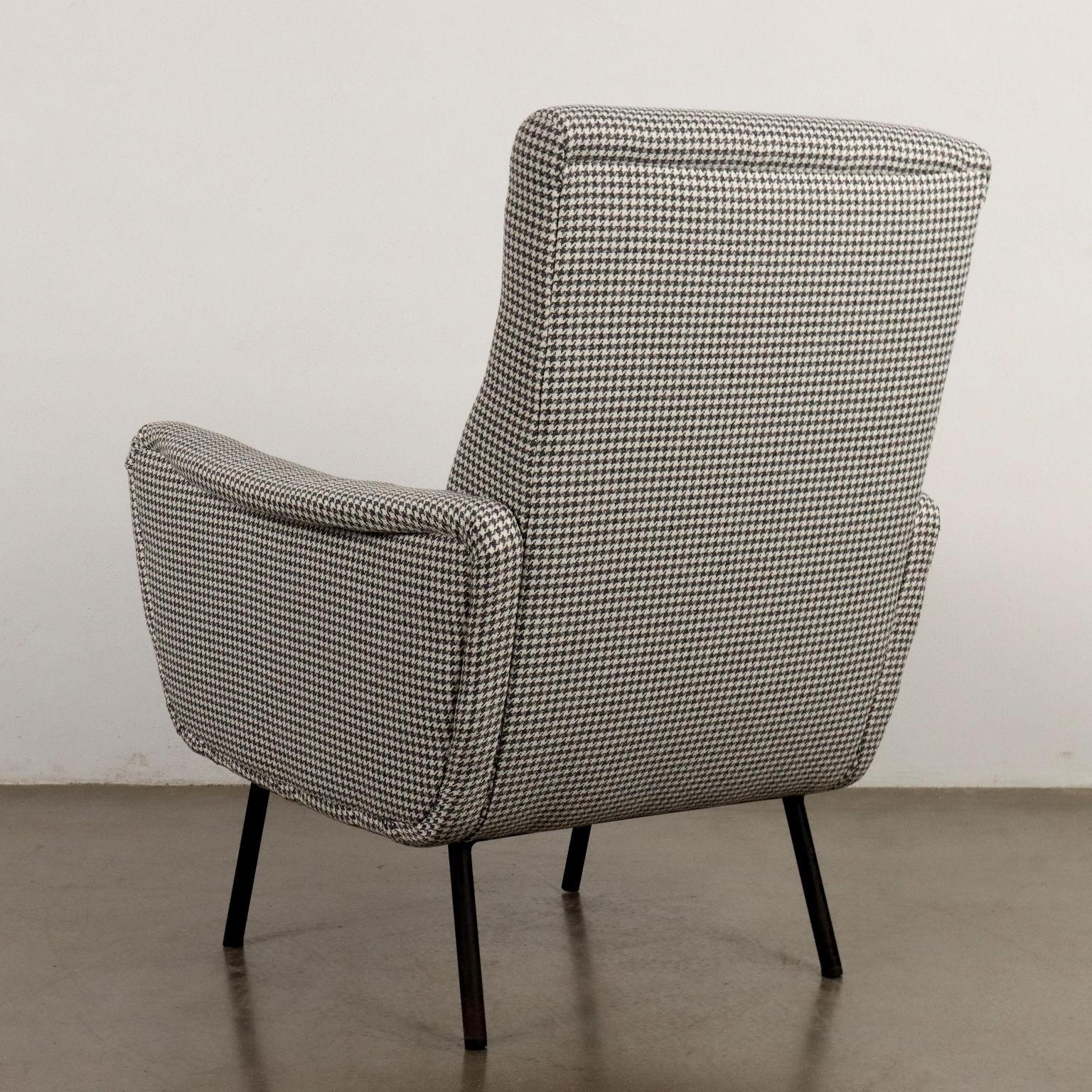 Pair of Houndstooth Armchairs 1950s-1960s For Sale 2