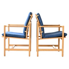 Pair of oak armchairs by Børge Mogensen
