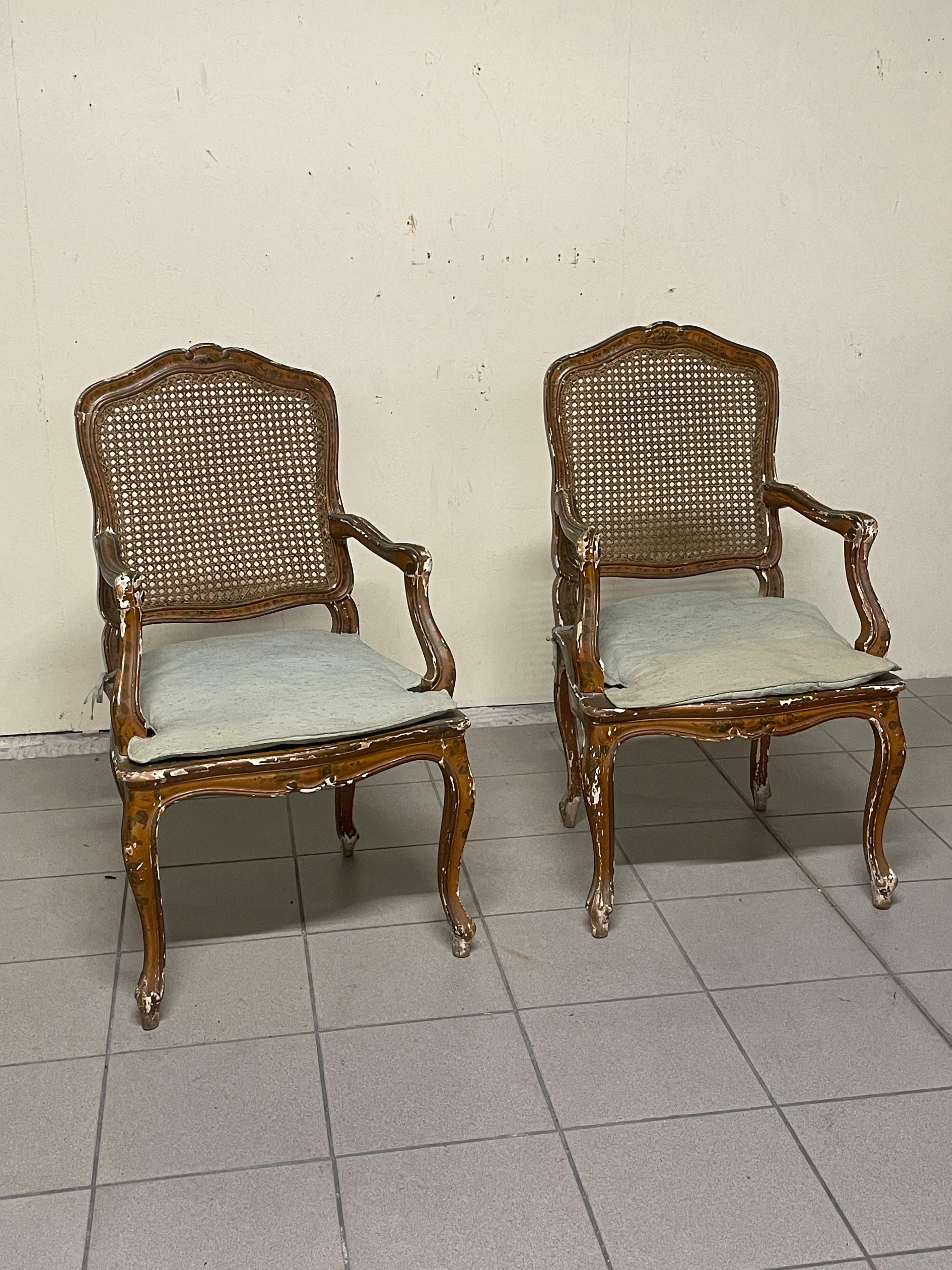 Pair of Louis XV armchairs, 18th century For Sale at 1stDibs
