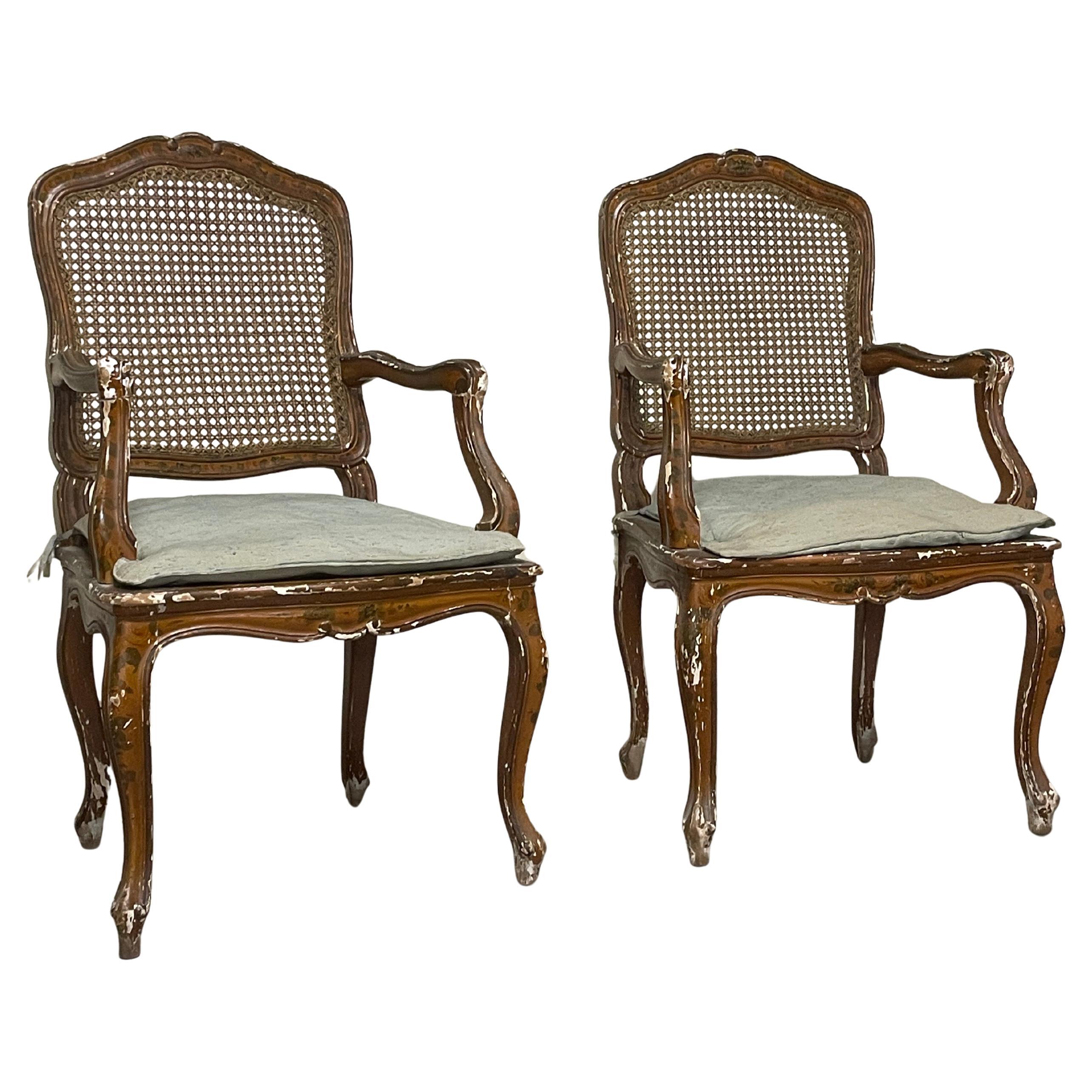 Pair of Louis XV armchairs, 18th century For Sale