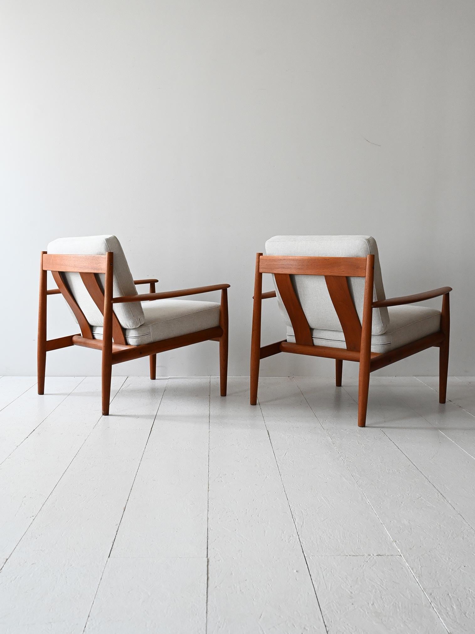 Danish Coppia di poltrone in teak di Grete Jalk per France & Daverkosen in vendita
