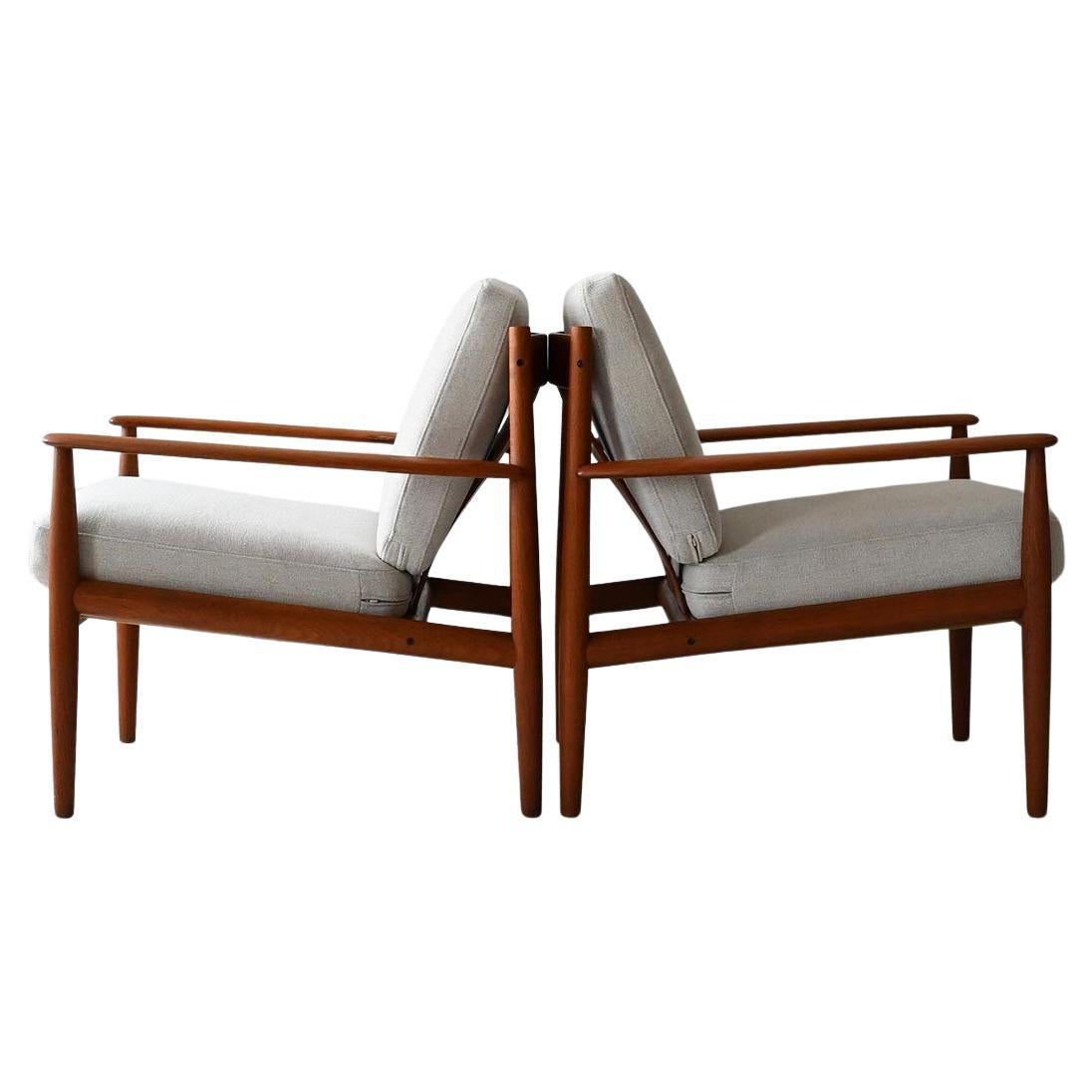 Pair of teak armchairs by Grete Jalk for France & Daverkosen