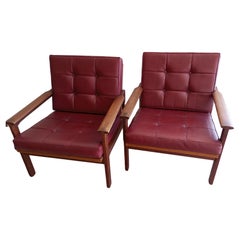 Coppia di poltrone in teak Illum Wilkelsø per Niels Eilersen, 1960