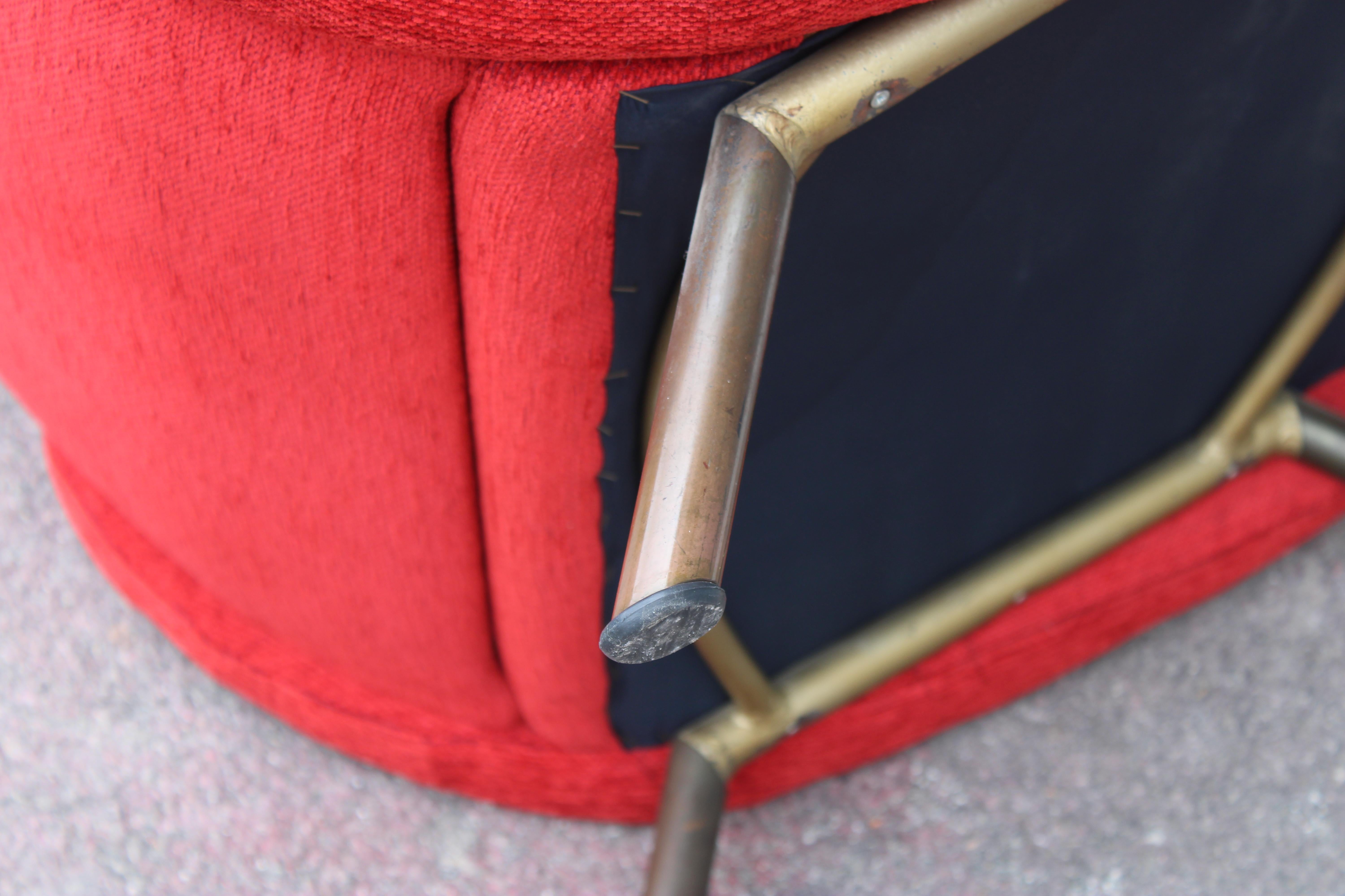 Coppia di poltrone in Velluto Rosso Marco Zanuso Modello lady 1950 Arflex in vendita 9