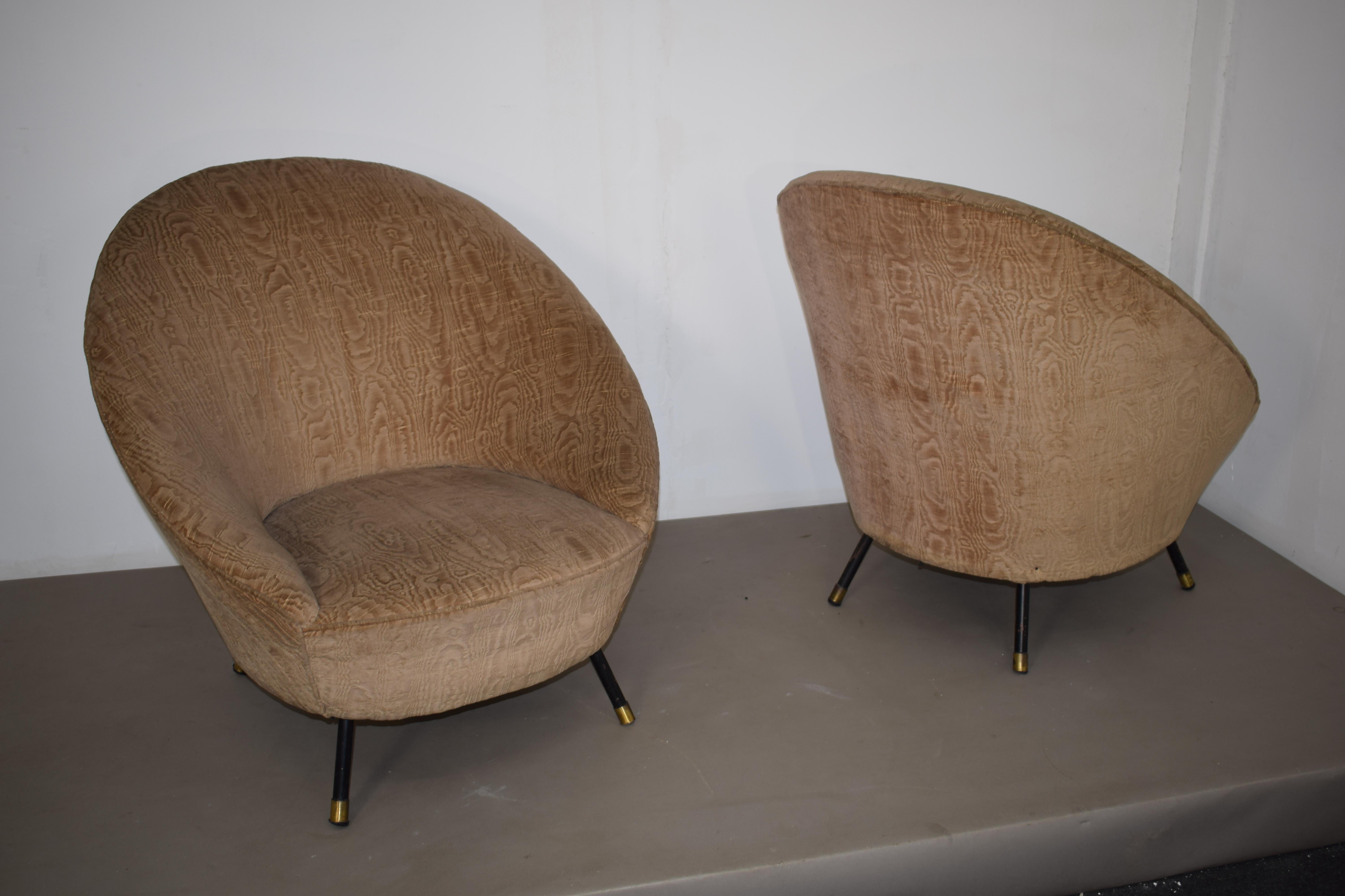 Paire de fauteuils, Italie, années 1950. en vente 1