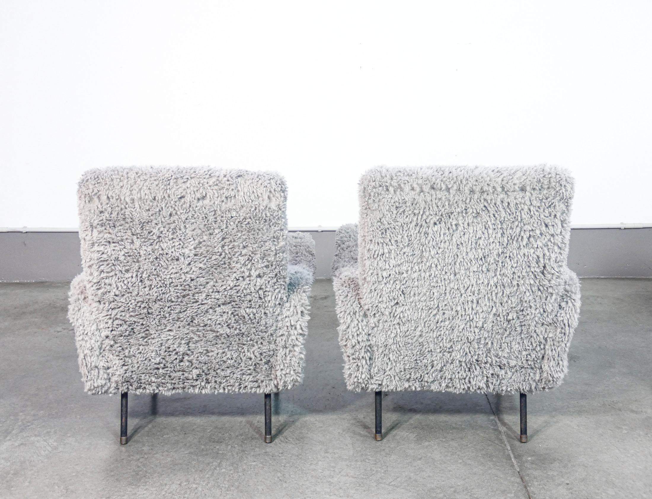 Paire de fauteuils de dame attribués à Marco ZANUSO. Italie, années 50 en vente 4
