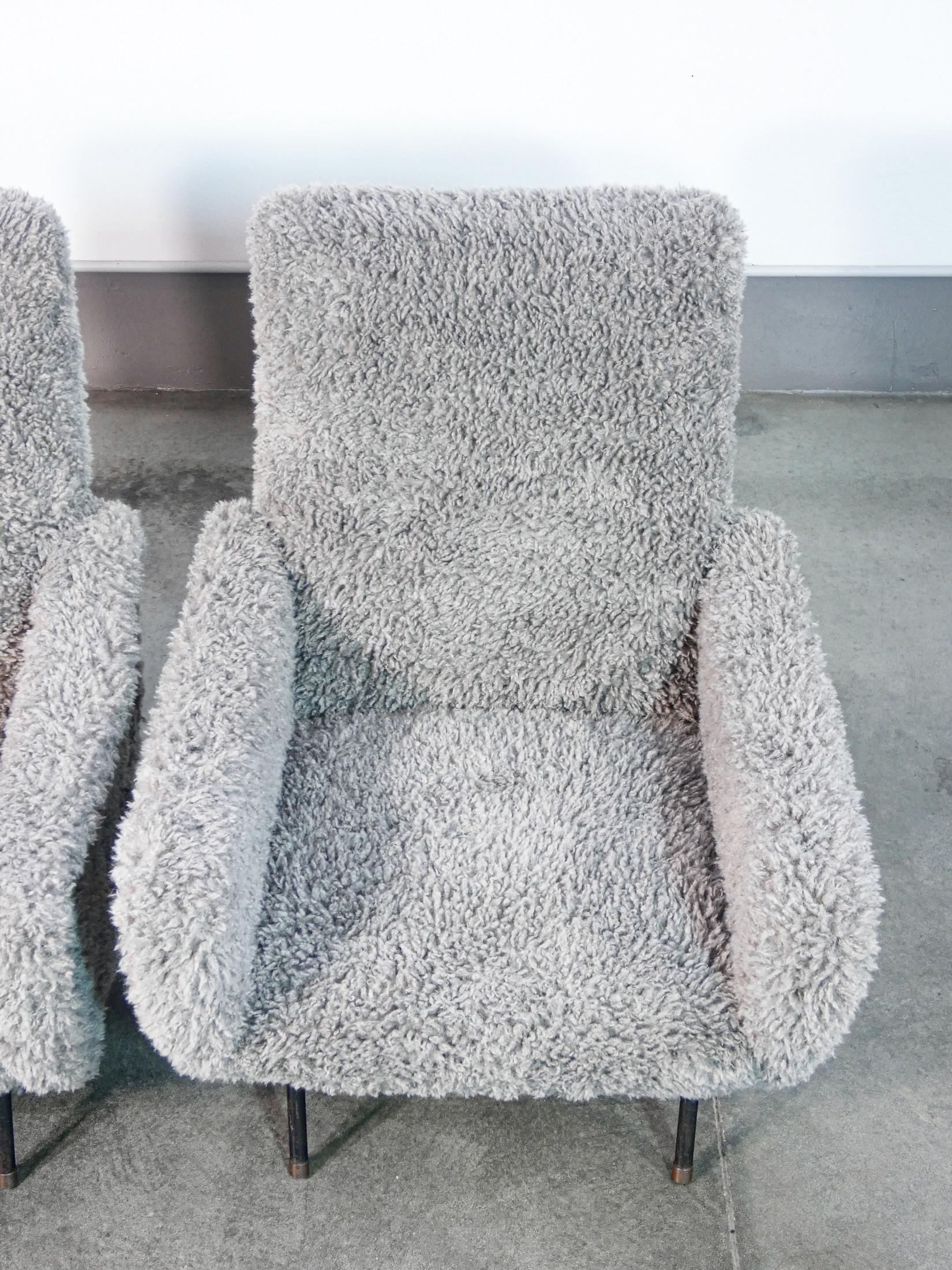Tissu Paire de fauteuils de dame attribués à Marco ZANUSO. Italie, années 50 en vente