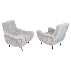 Pair of Lady armchairs attributed to the hand of Marco ZANUSO. Italy, 50s