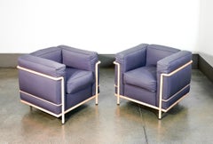 Pair of LC2 armchairs designed by LE CORBUSIER, JEANNERET, PERRIAND for Cassina