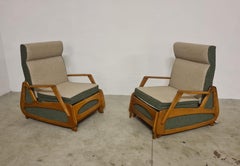 Pair of French manufacture armchair beds 1950s'