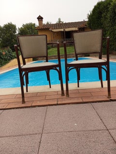 Pair of mod 719 armchairs designed by Koloman Moser for J & J Kohn, Austria