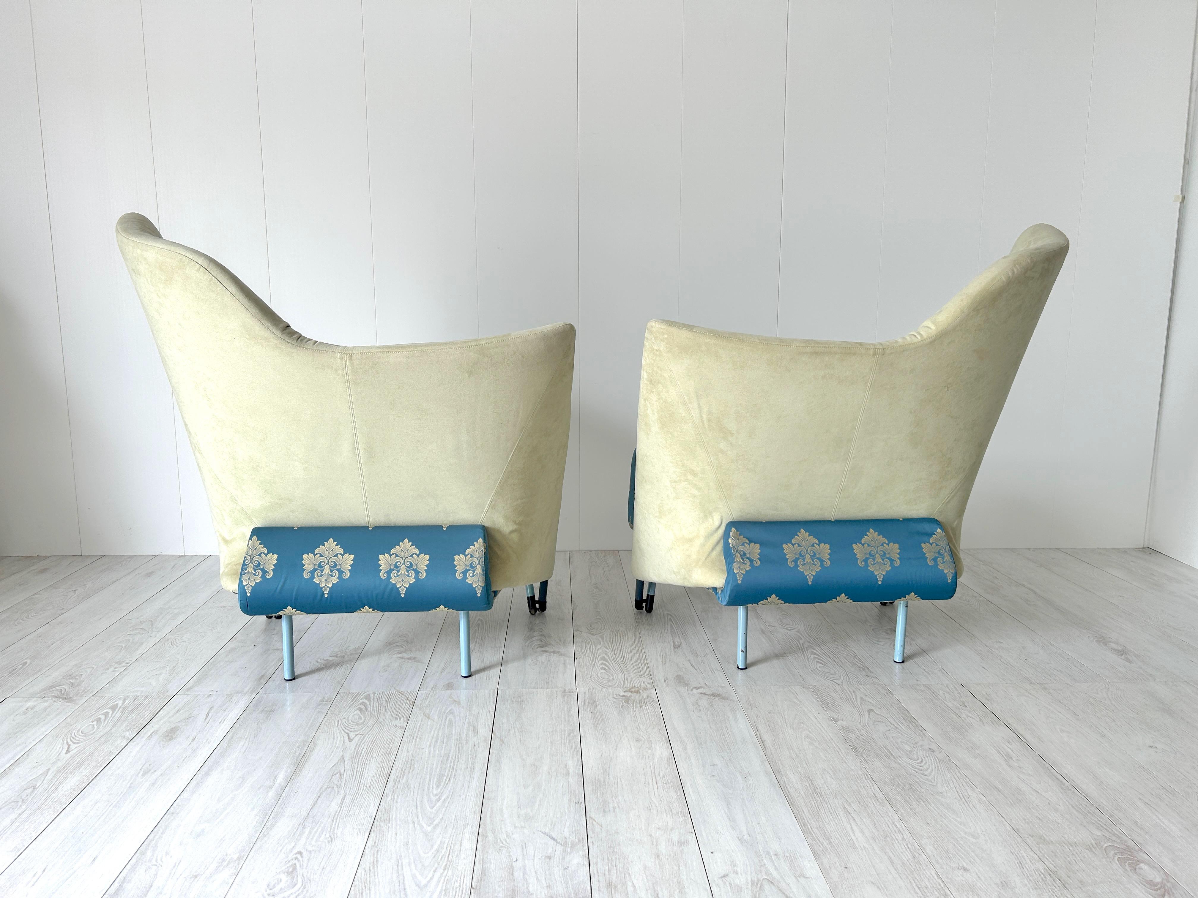 Metal Pair of armchairs mod. Torso by Paolo Deganello for Cassina For Sale