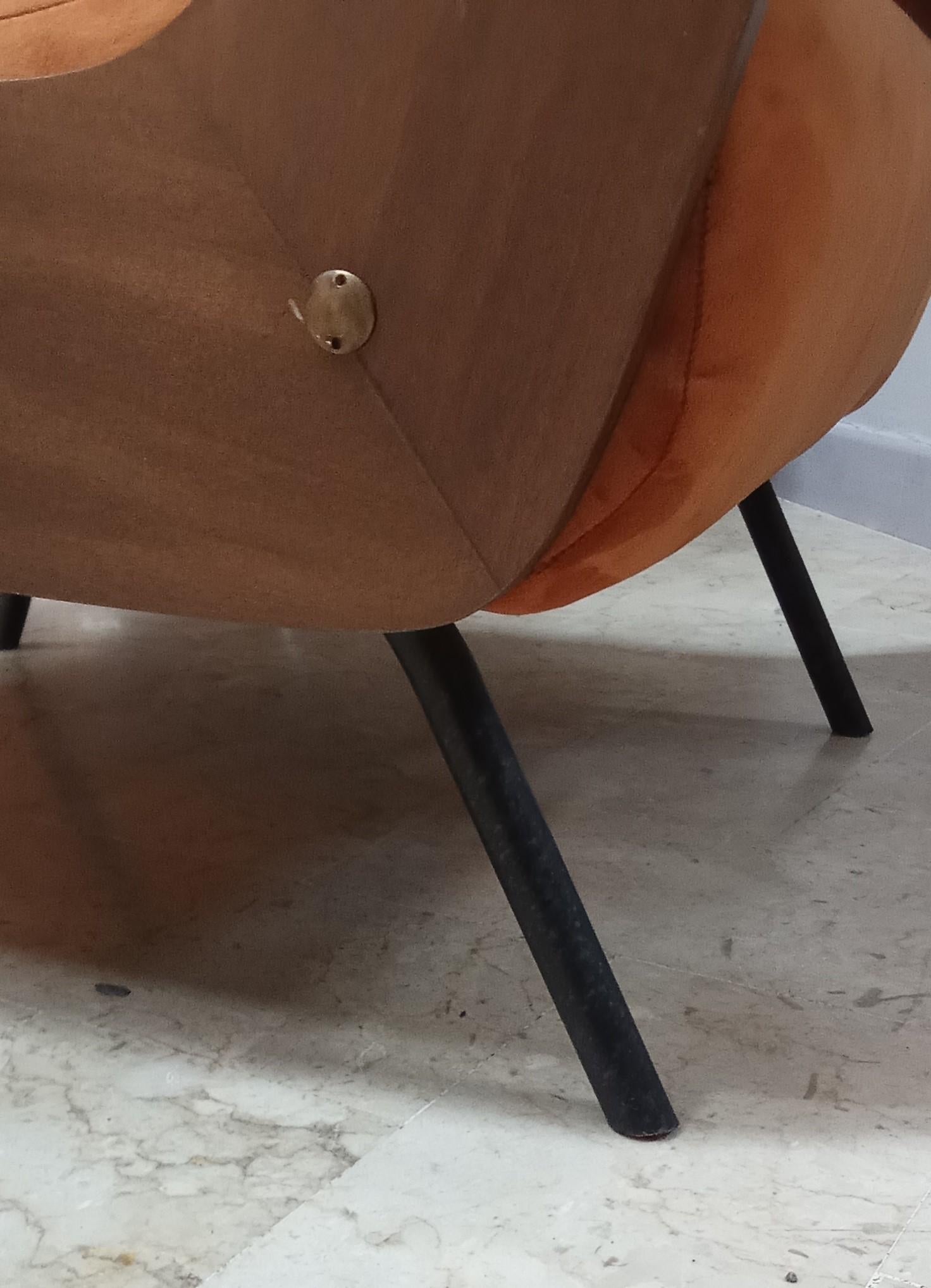 Coppia di poltrone modello 836 di Gianfranco Frattini per Cassina anni '50 In Good Condition For Sale In Palermo, IT