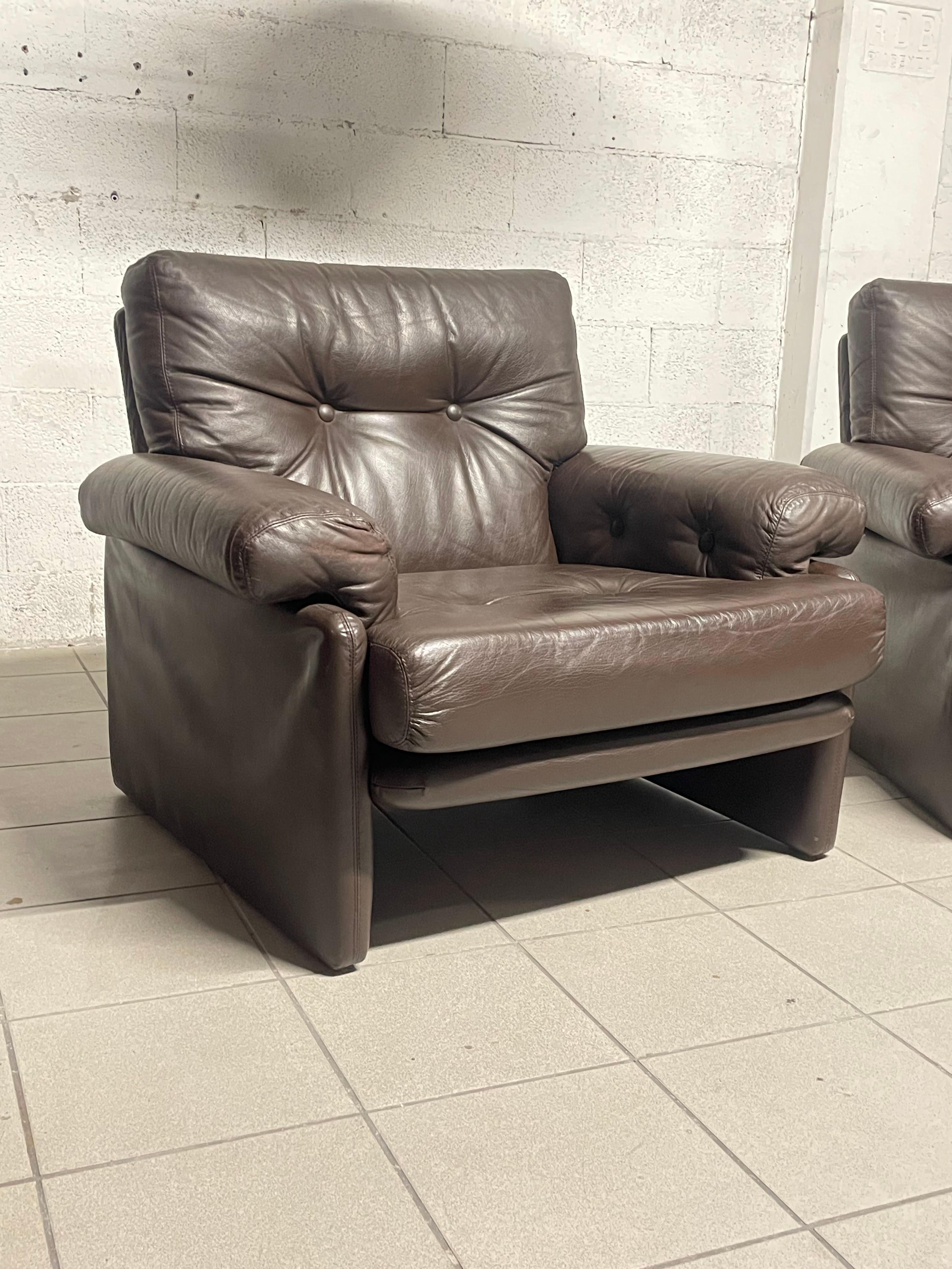 Italian Pair of armchairs model Coronado by Afra & Tobia Scarpa for B&B Italia For Sale