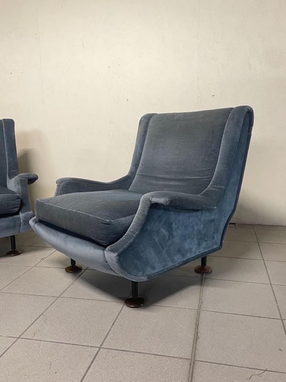 Mid-Century moderno Coppia di poltrone modello Regent di Marco Zanuso per Arflex, 1960 in vendita