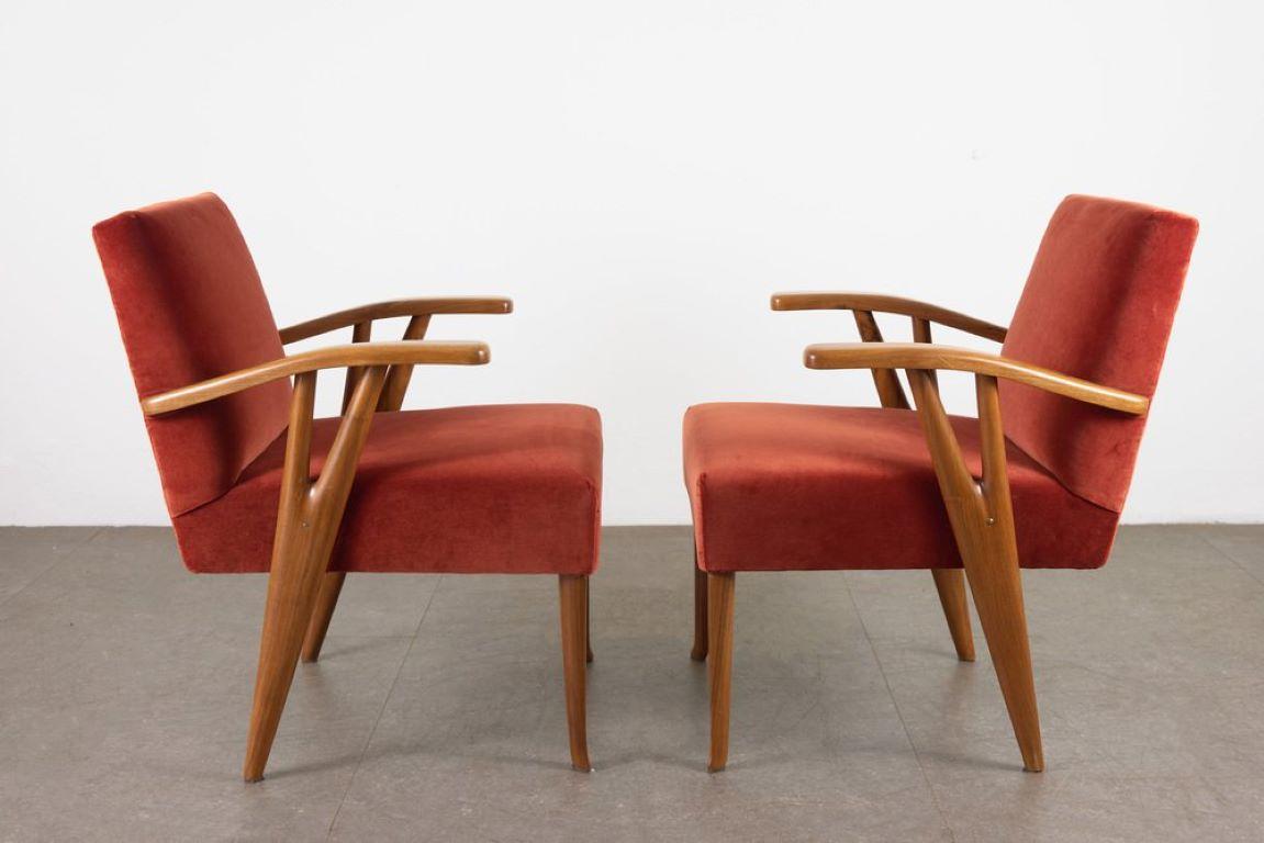 pair of bedroom armchairs Enrico Ciuti 1950s For Sale 3