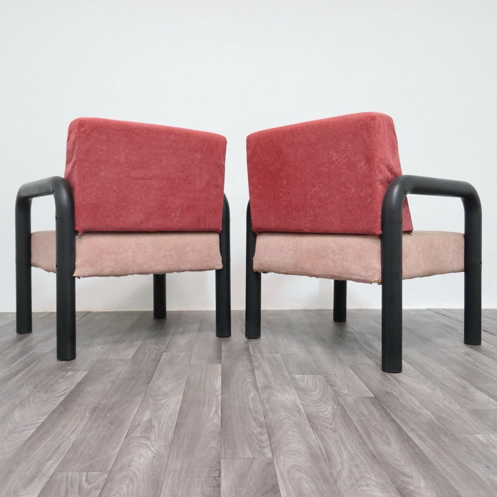Coppia Di Poltrone Postmoderne Memphis Style Anni '80 Design Modernariato en vente 6