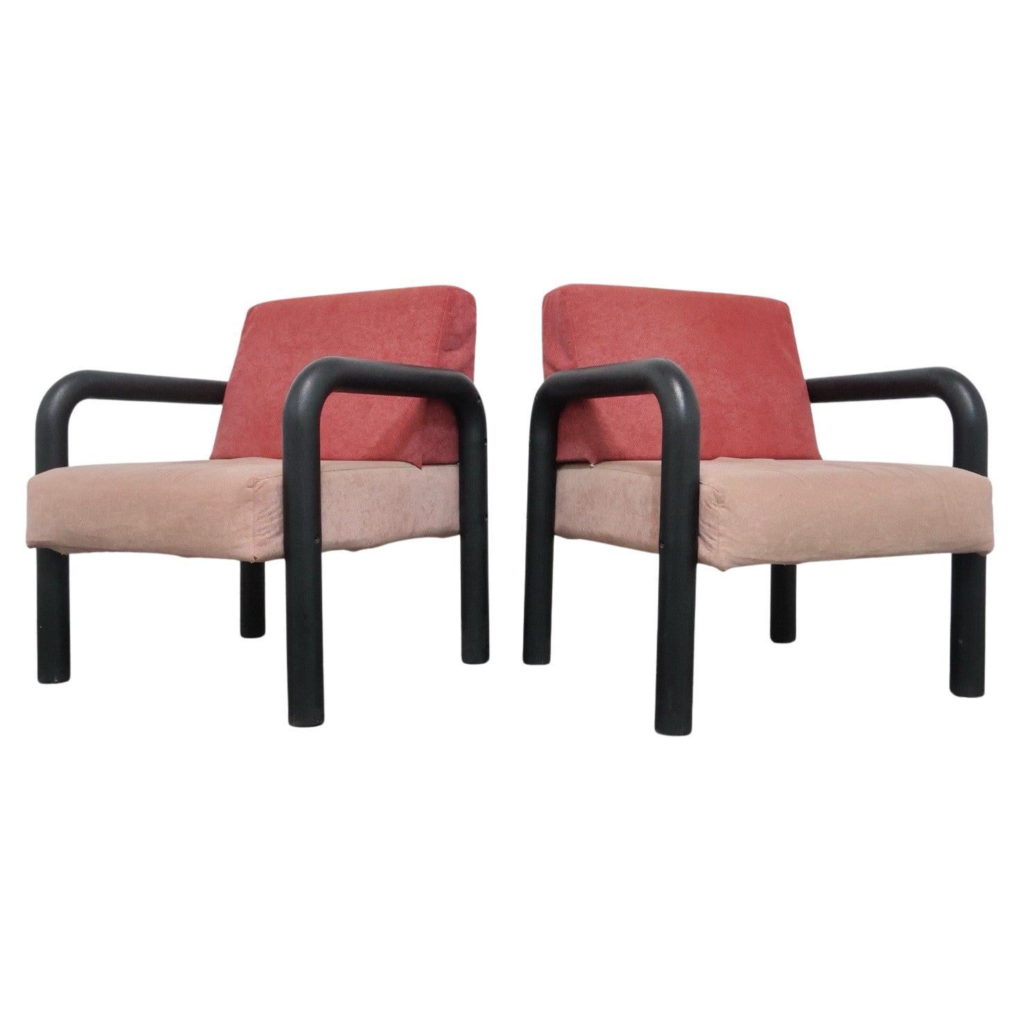 Coppia Di Poltrone Postmoderne Memphis Style Anni
80 Design Modernariato