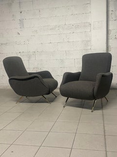 Paire de fauteuils inclinables des années 1950