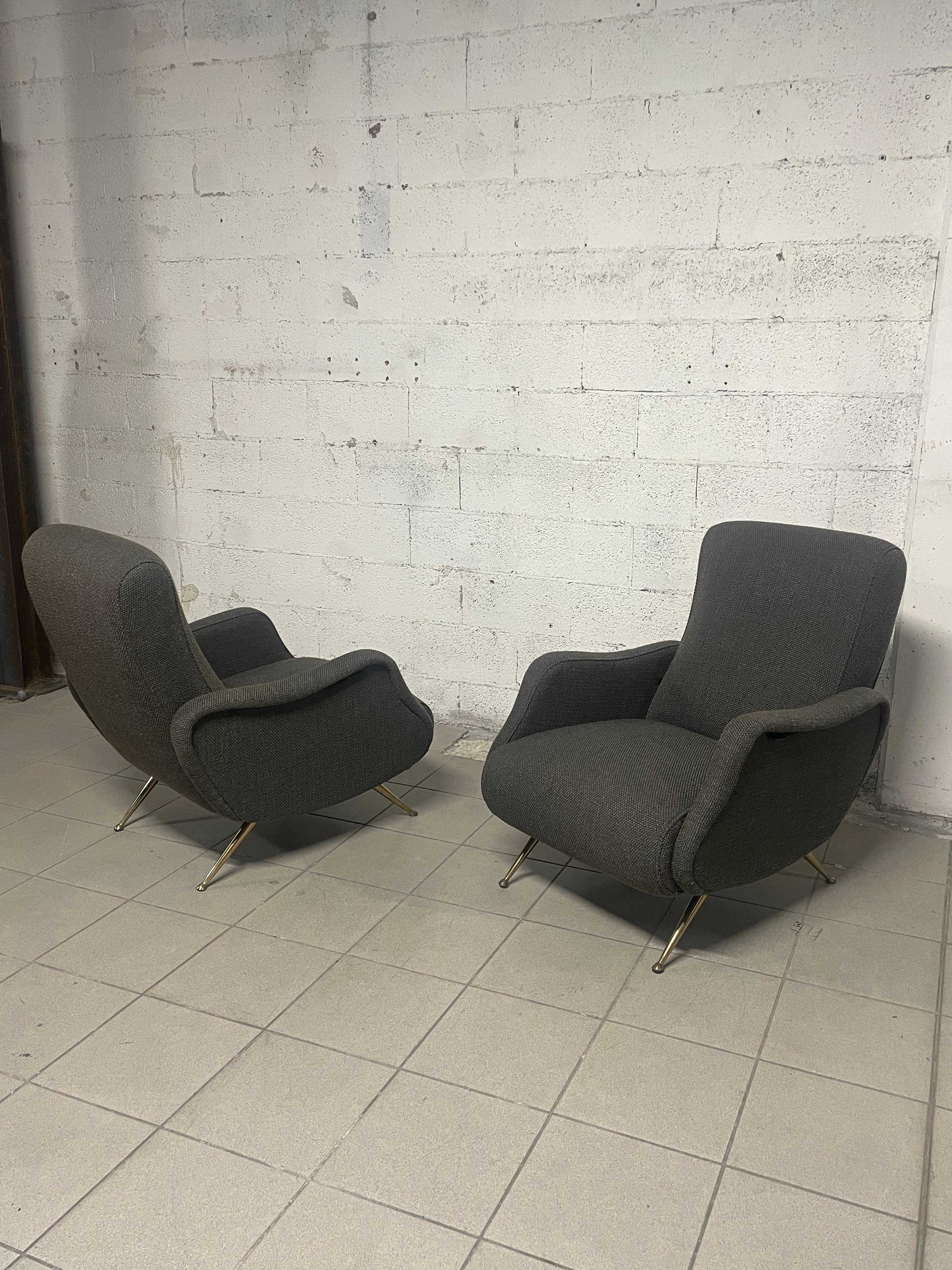 Paire de fauteuils inclinables des années 1950 en vente 2