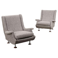 Pair of Regent armchairs by Marco Zanuso for Arflex Anni 60 gray