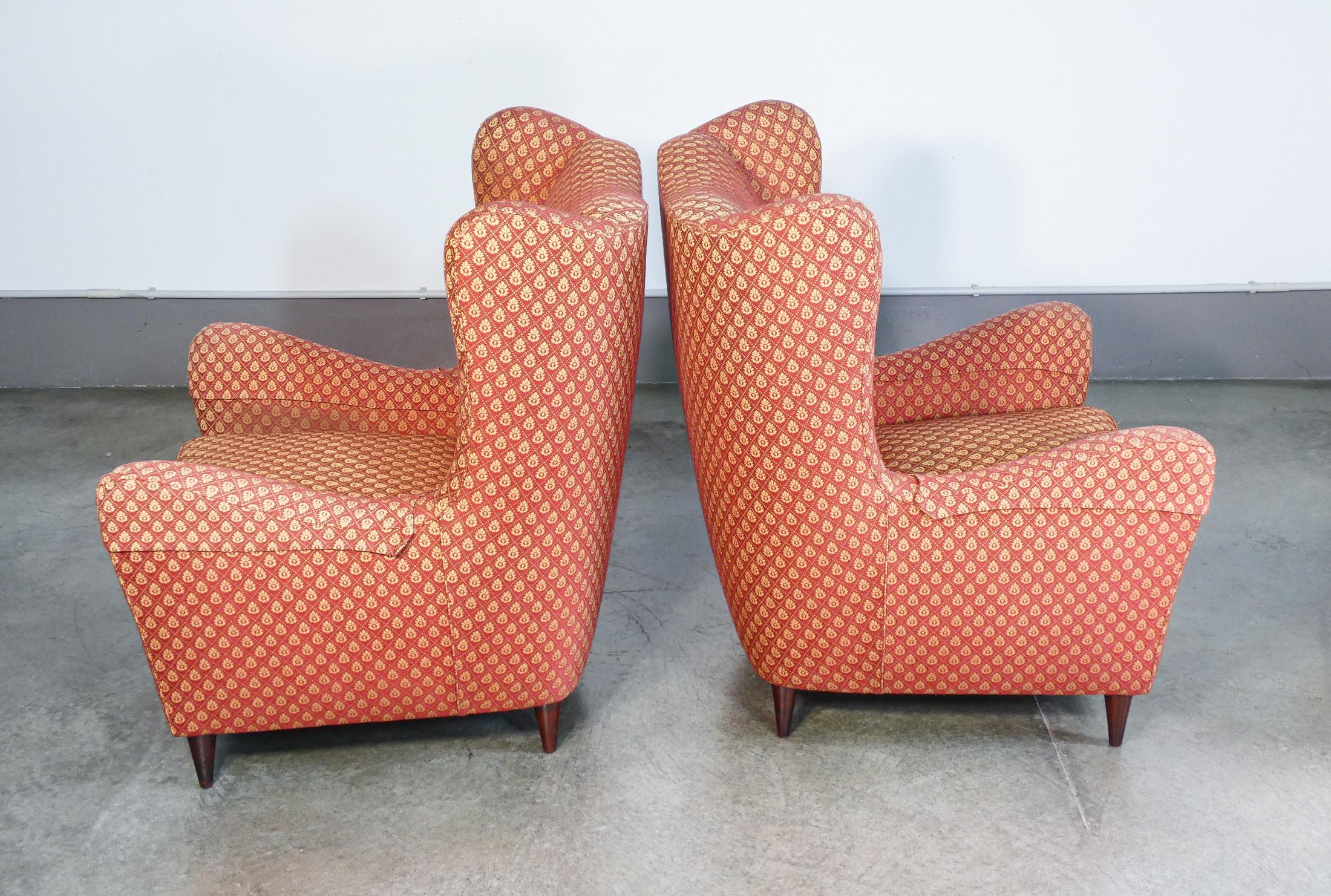 Paire de fauteuils dans le style de Giò PONTI. Italie, années 1940 en vente 2