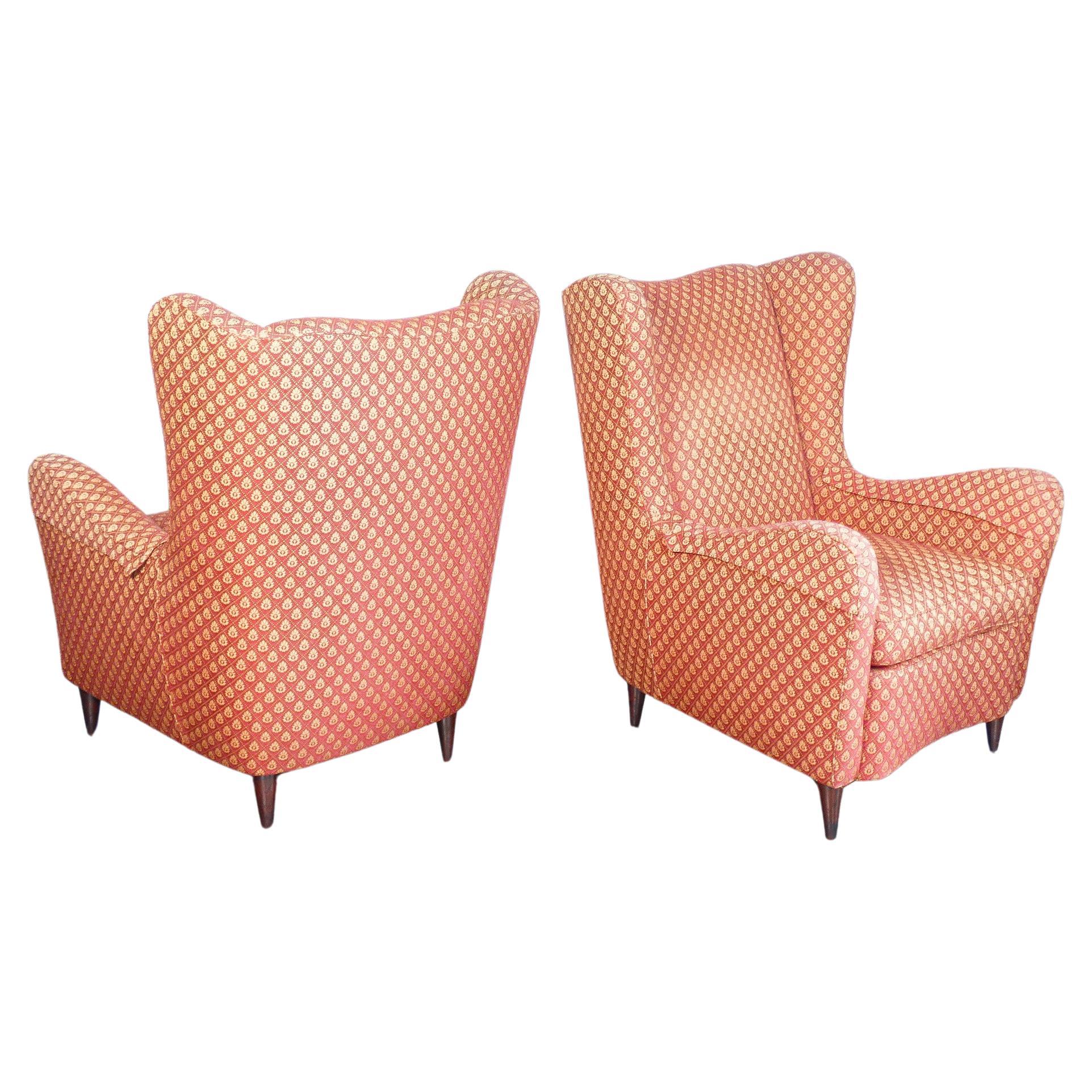 Pair of armchairs in the style of Giò PONTI. Italy, 1940s