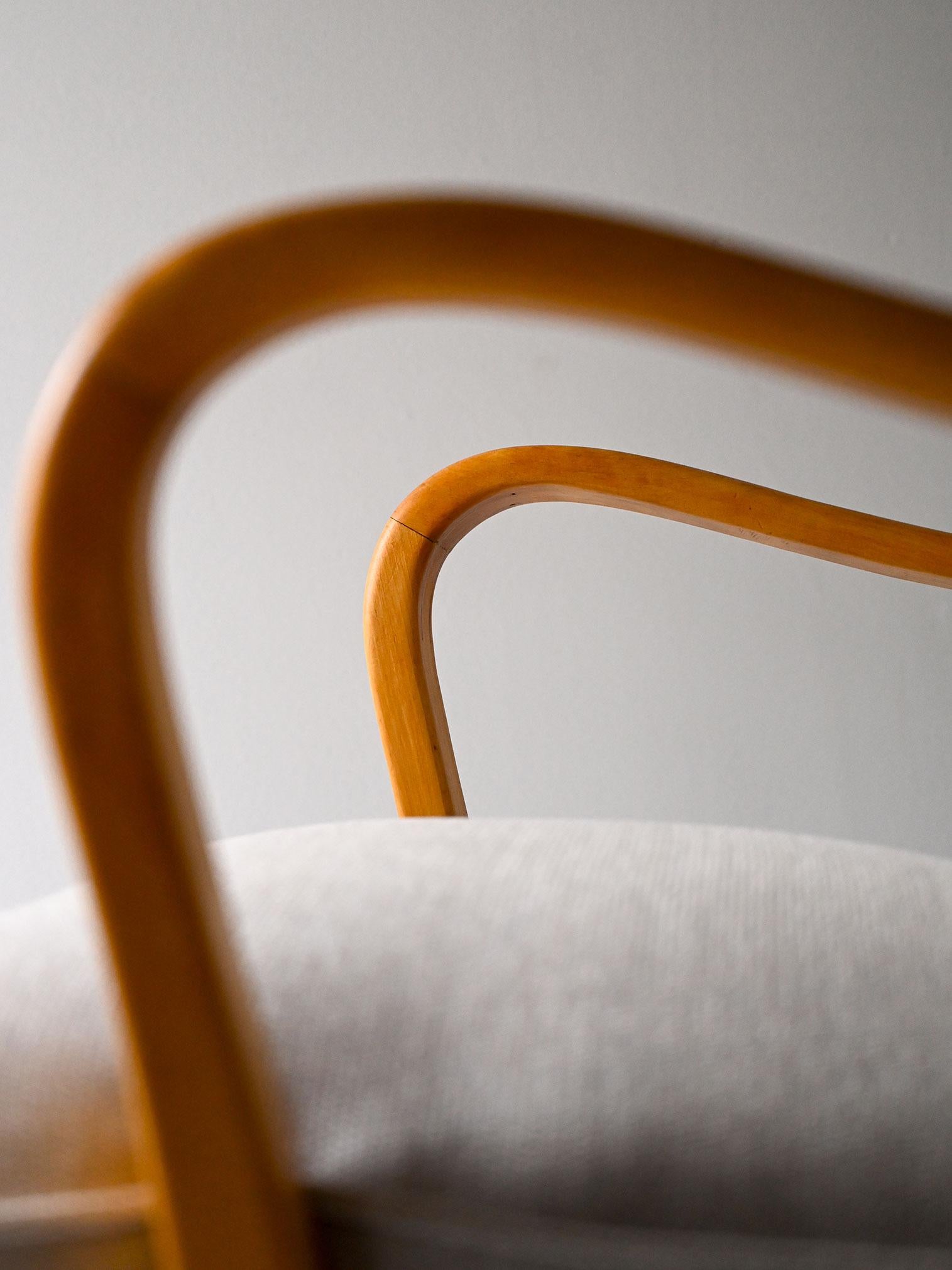 Fabric Pair of Scandinavian armchairs from the 1950s For Sale