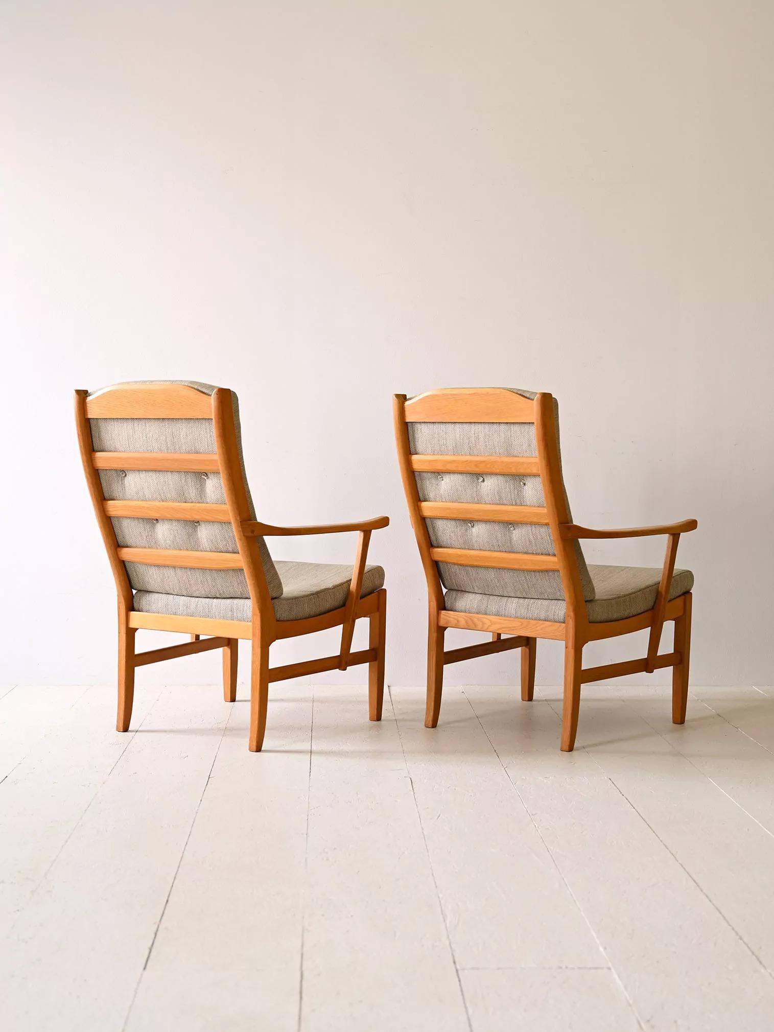 Fabric Scandinavian Pair of Armchairs For Sale