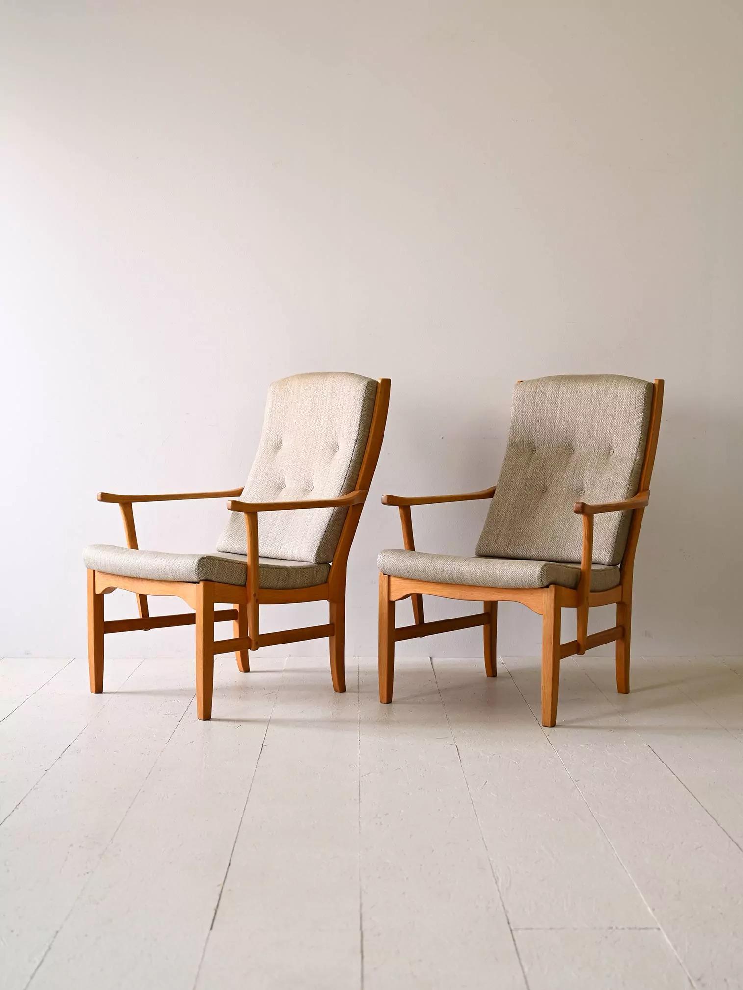 Scandinavian Pair of Armchairs For Sale 1
