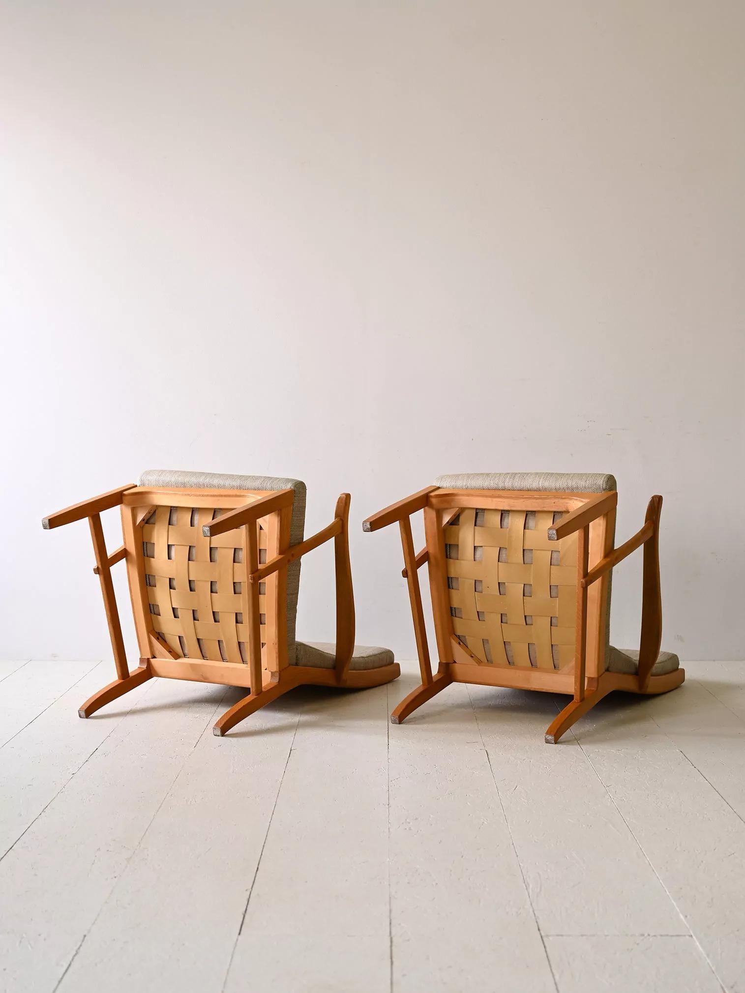 Scandinavian Pair of Armchairs For Sale 3