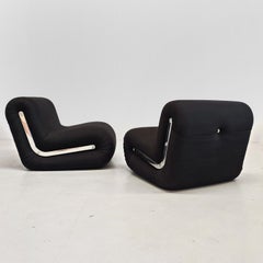 Pair of space age "Boomerang" armchairs by Rodolfo Bonetto Flexform 70s