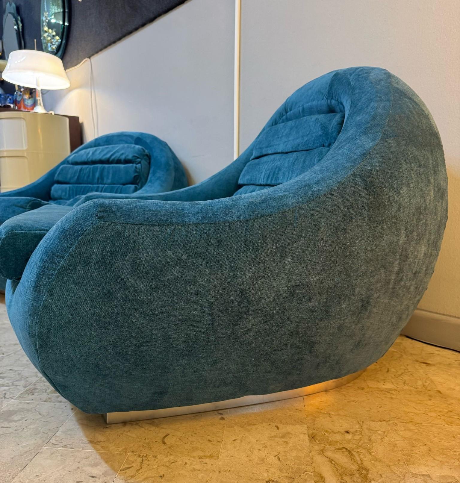 Paire de fauteuils de style Carrera vert sarcelle Bon état - En vente à Palermo, IT