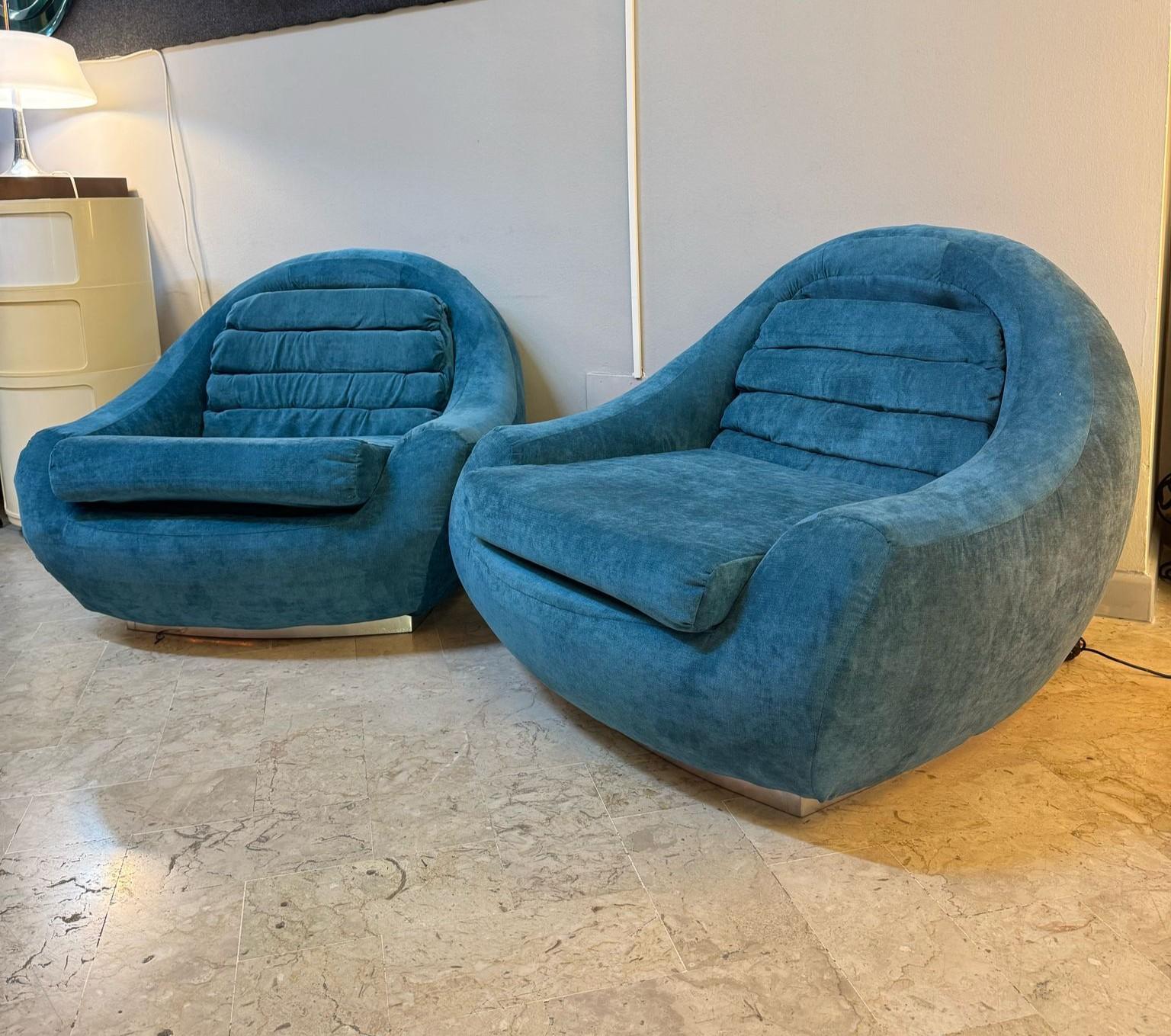 Paire de fauteuils de style Carrera vert sarcelle en vente 1