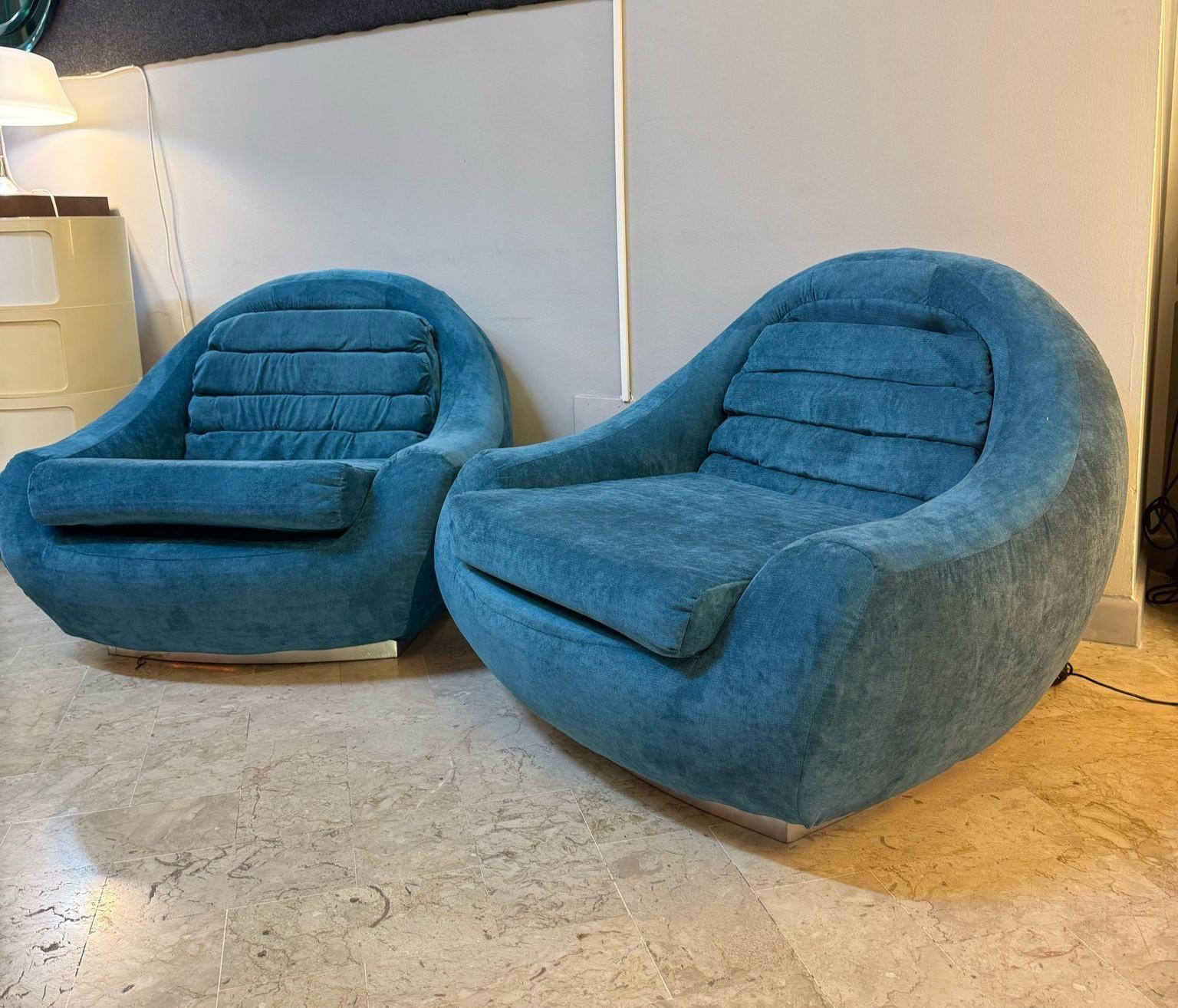 Paire de fauteuils de style Carrera vert sarcelle en vente 3