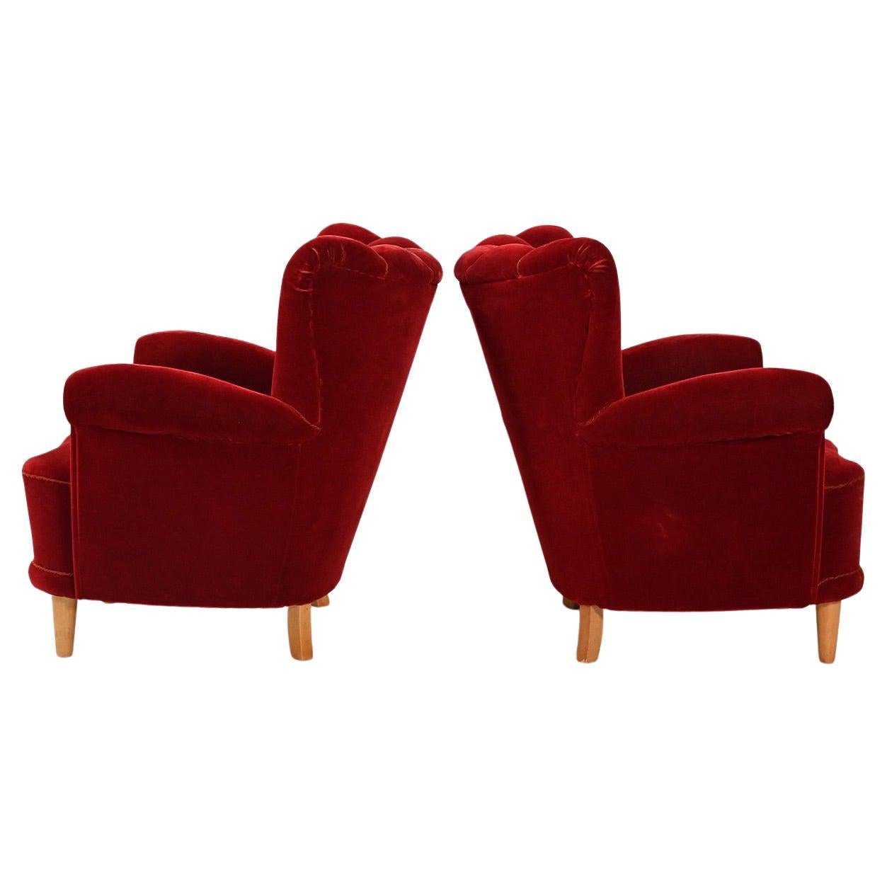 Paar schwedische Schalenstühle 1940er Jahre im Angebot