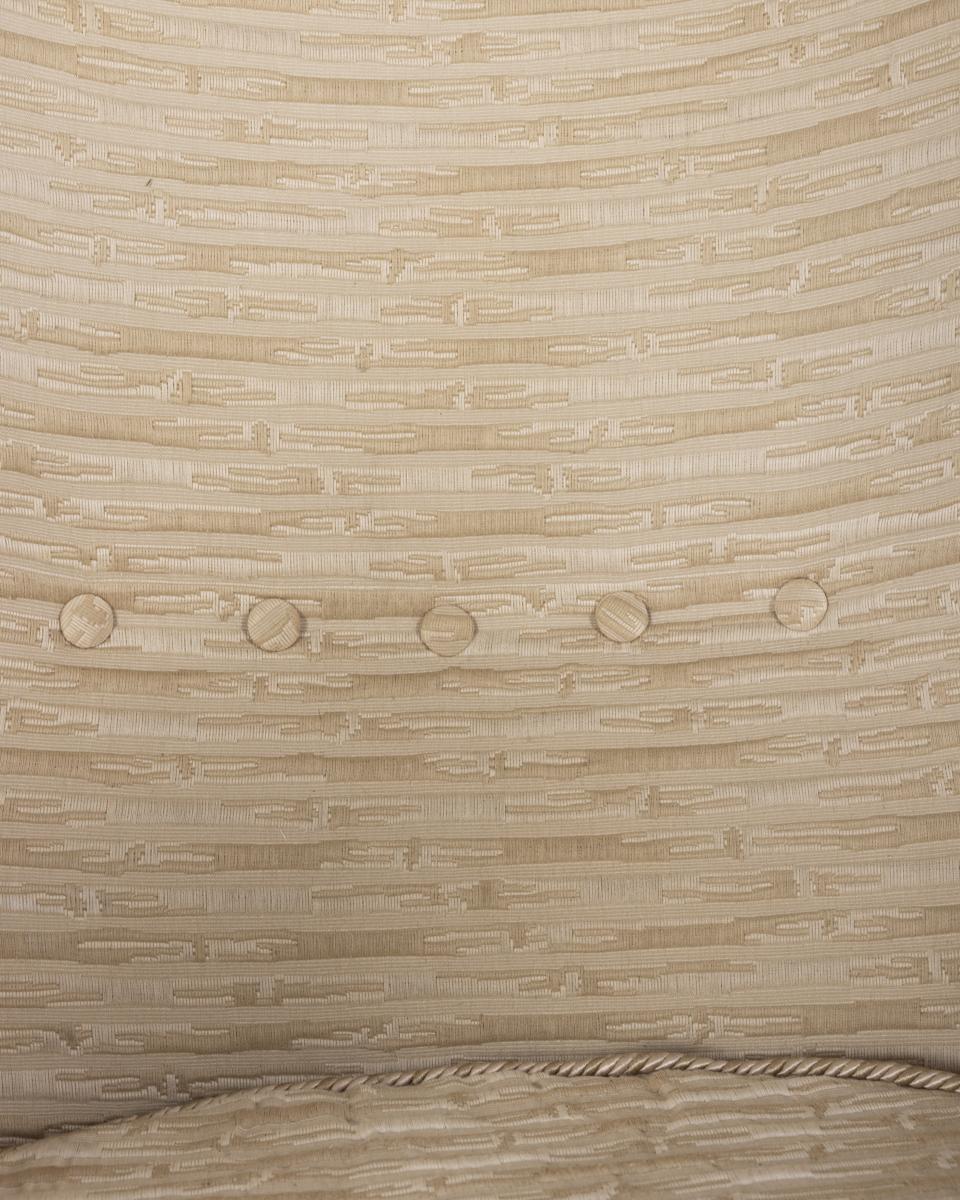 Paire de fauteuils vintage 1950 en tissu blanc design italien Bon état - En vente à None, IT