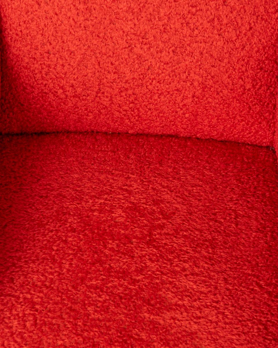 Mid-20th Century Coppia di poltrone vintage anni 50 tessuto rosso design Italiano en vente