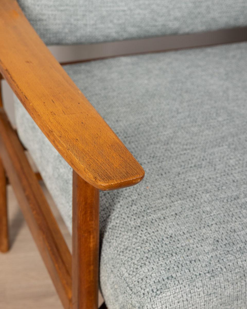 Mid-Century moderno Coppia di poltrone vintage anni 60 in tessuto grigio design Italiano in vendita