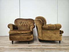 Coppia di poltrone vintage anni '60 in velluto