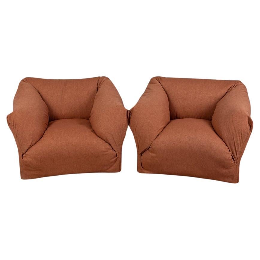 Coppia di poltrone vintage anni 70 "Tentazione" design Mario Bellini per Cassina