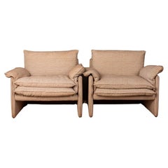 Coppia di poltrone vintage anni 80 in tessuto design Italiano