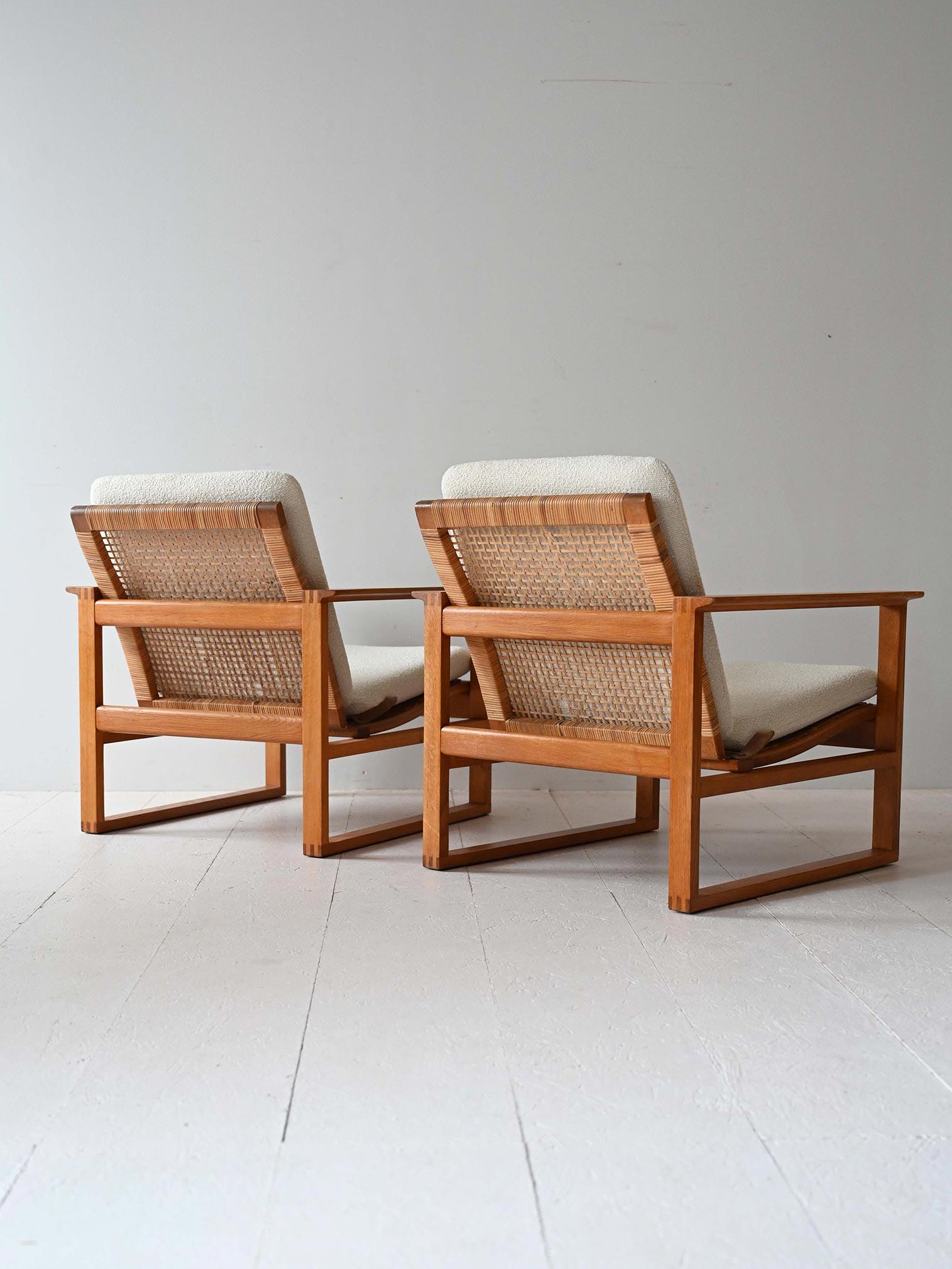 Scandinave moderne Paire de fauteuils vintage Börge Mogensen