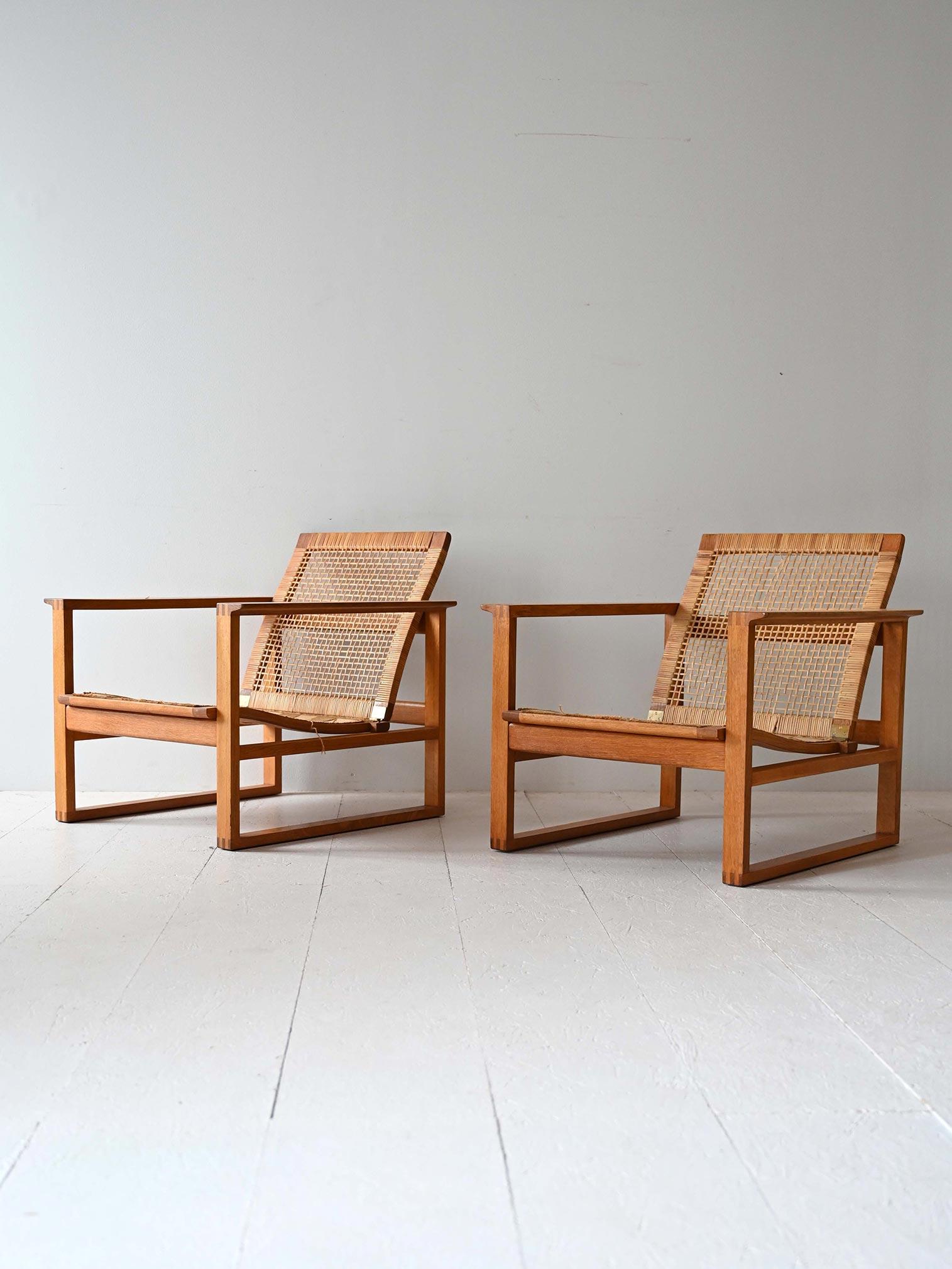 Danois Paire de fauteuils vintage Börge Mogensen