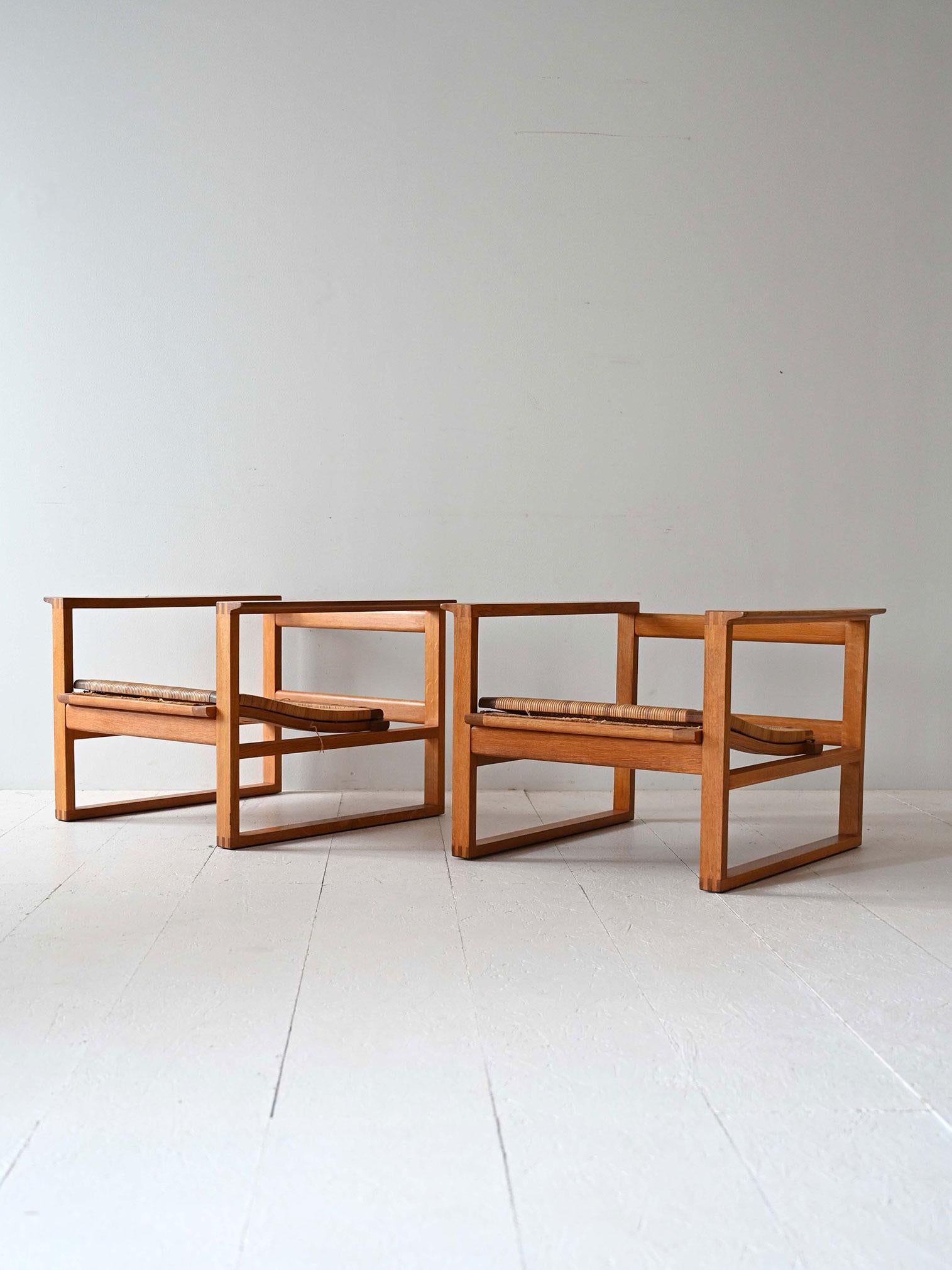 Paire de fauteuils vintage Börge Mogensen Bon état à Brescia, IT