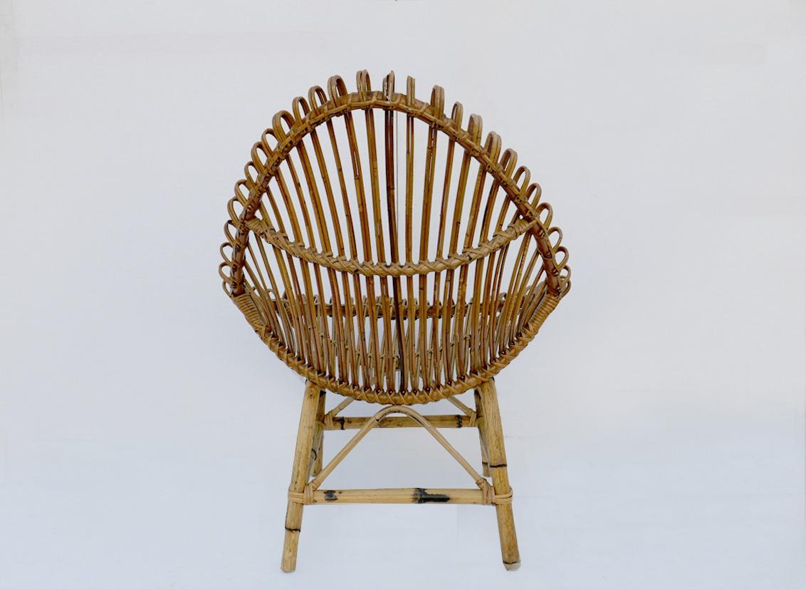 Pärchen von BAMBU-Sesseln im BONACINA-Stil  (Moderne der Mitte des Jahrhunderts) im Angebot