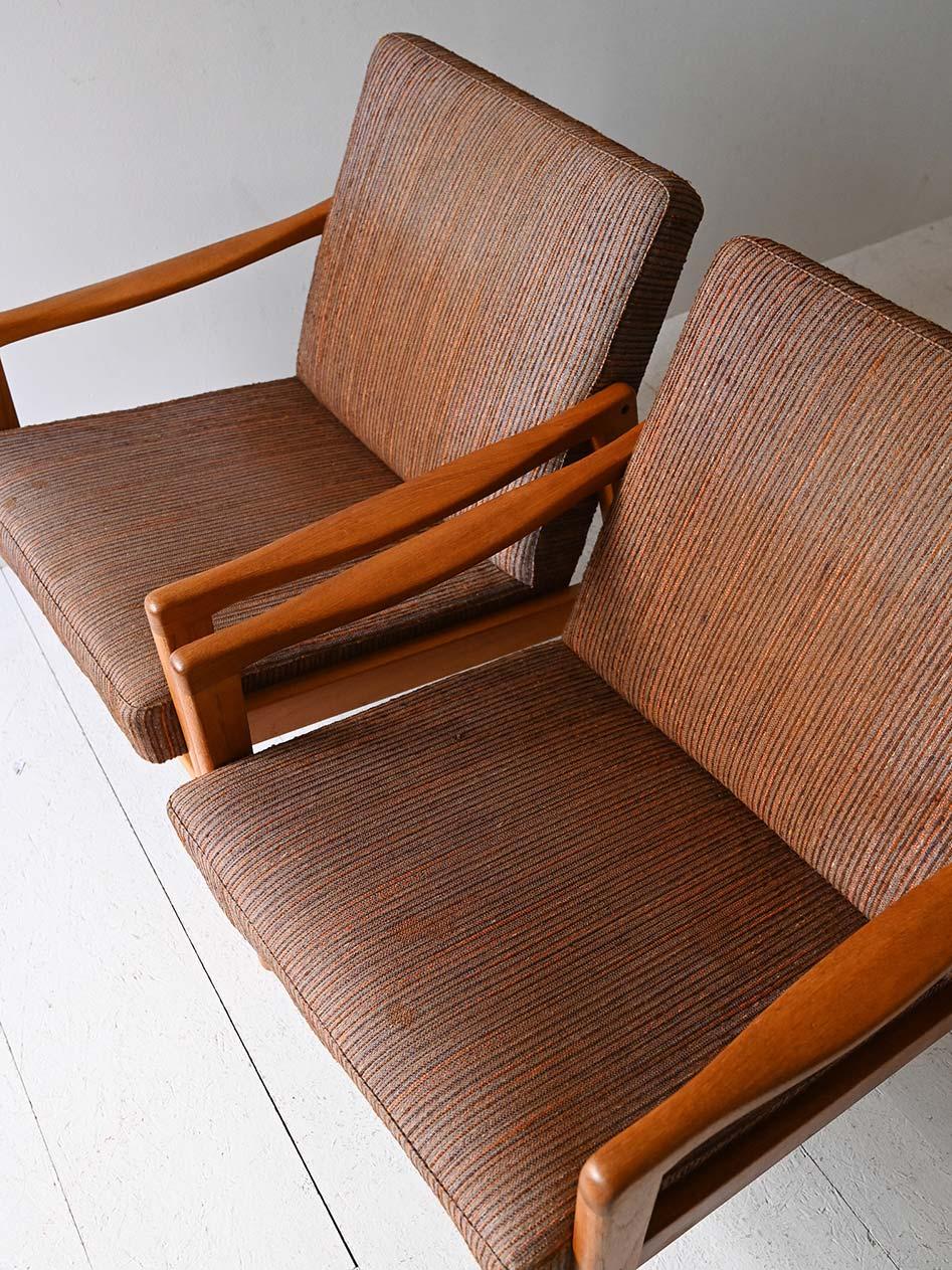 Coppia di poltrone vintage scandinave originali in teak in vendita 4