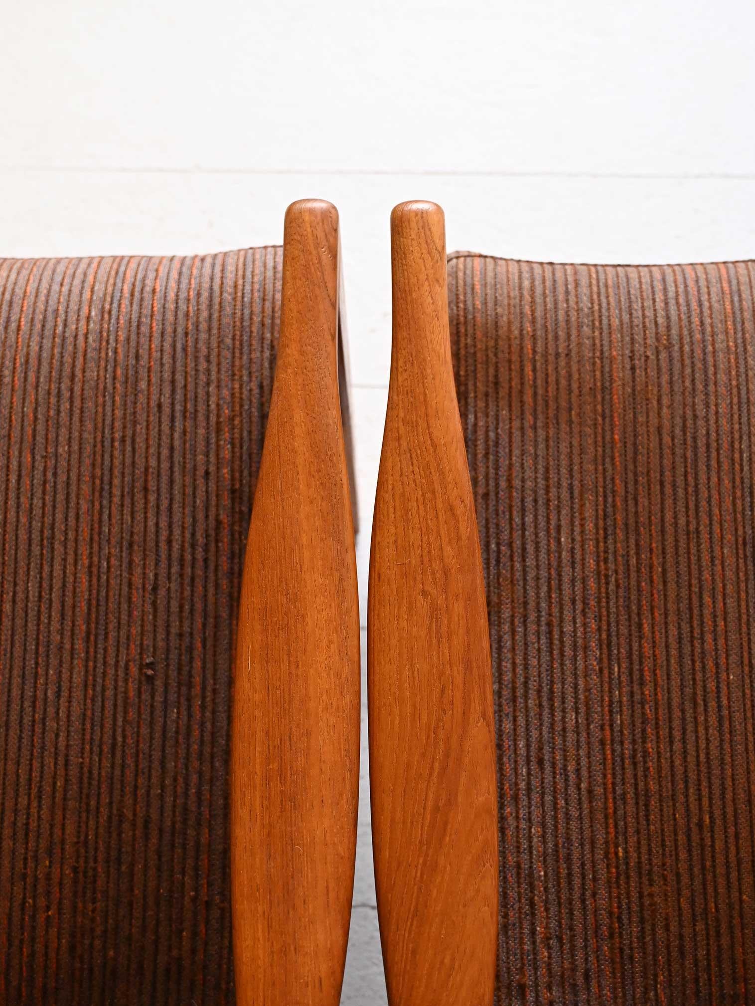Coppia di poltrone vintage scandinave originali in teak in vendita 5